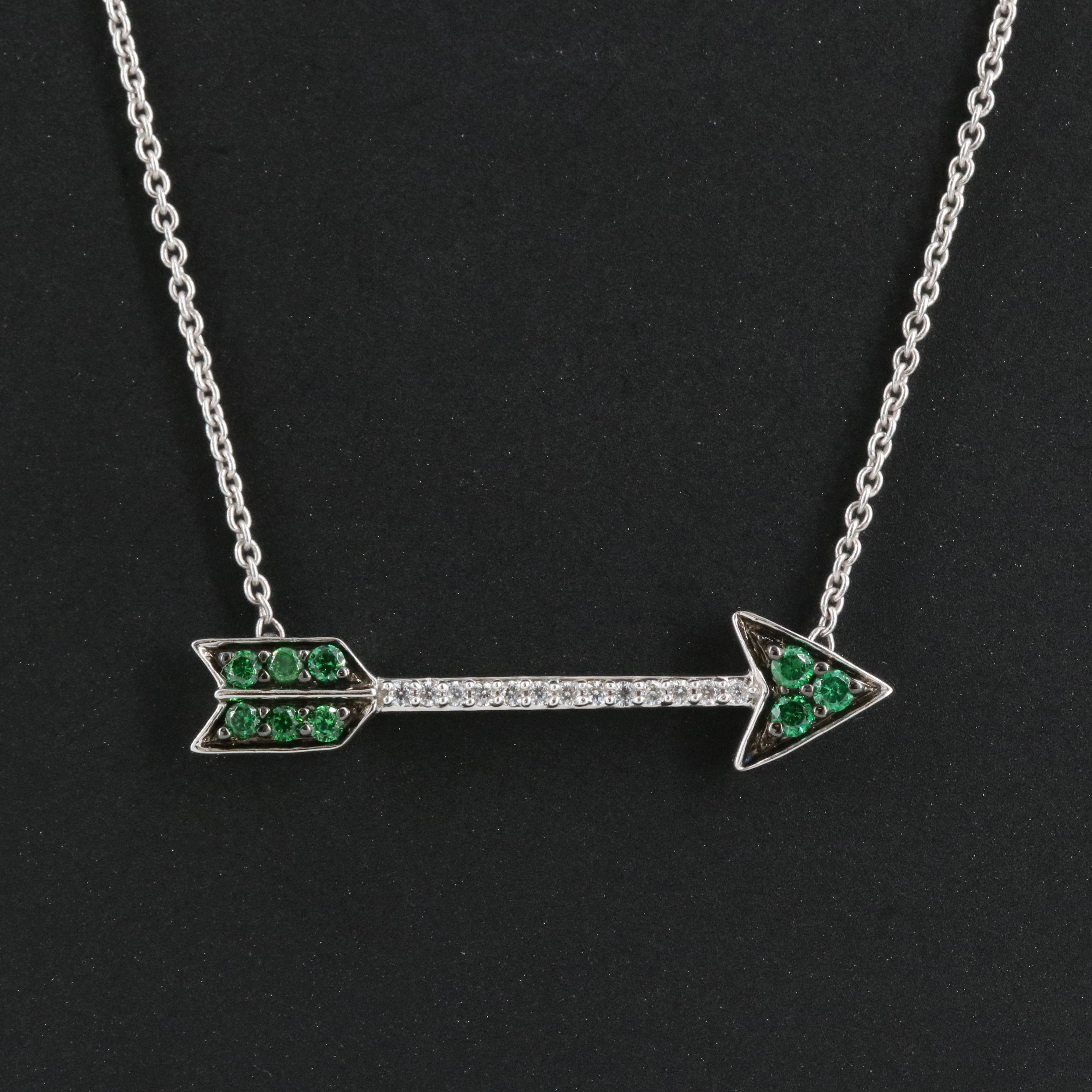 Sterling Cubic Zirconia Arrow Necklace