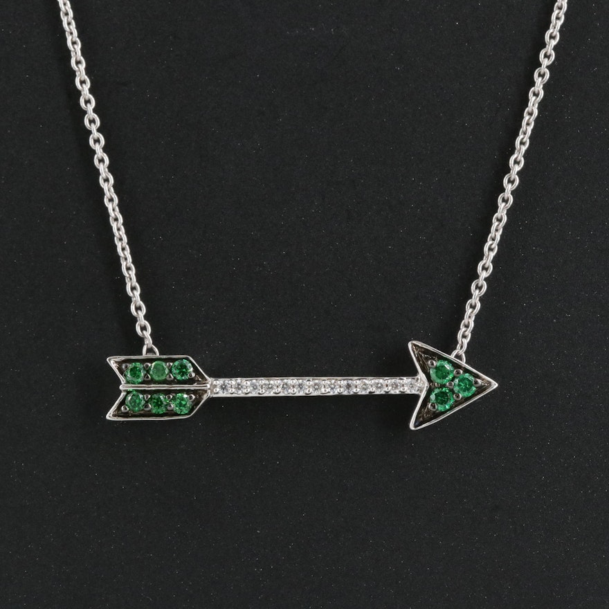 Sterling Cubic Zirconia Arrow Necklace