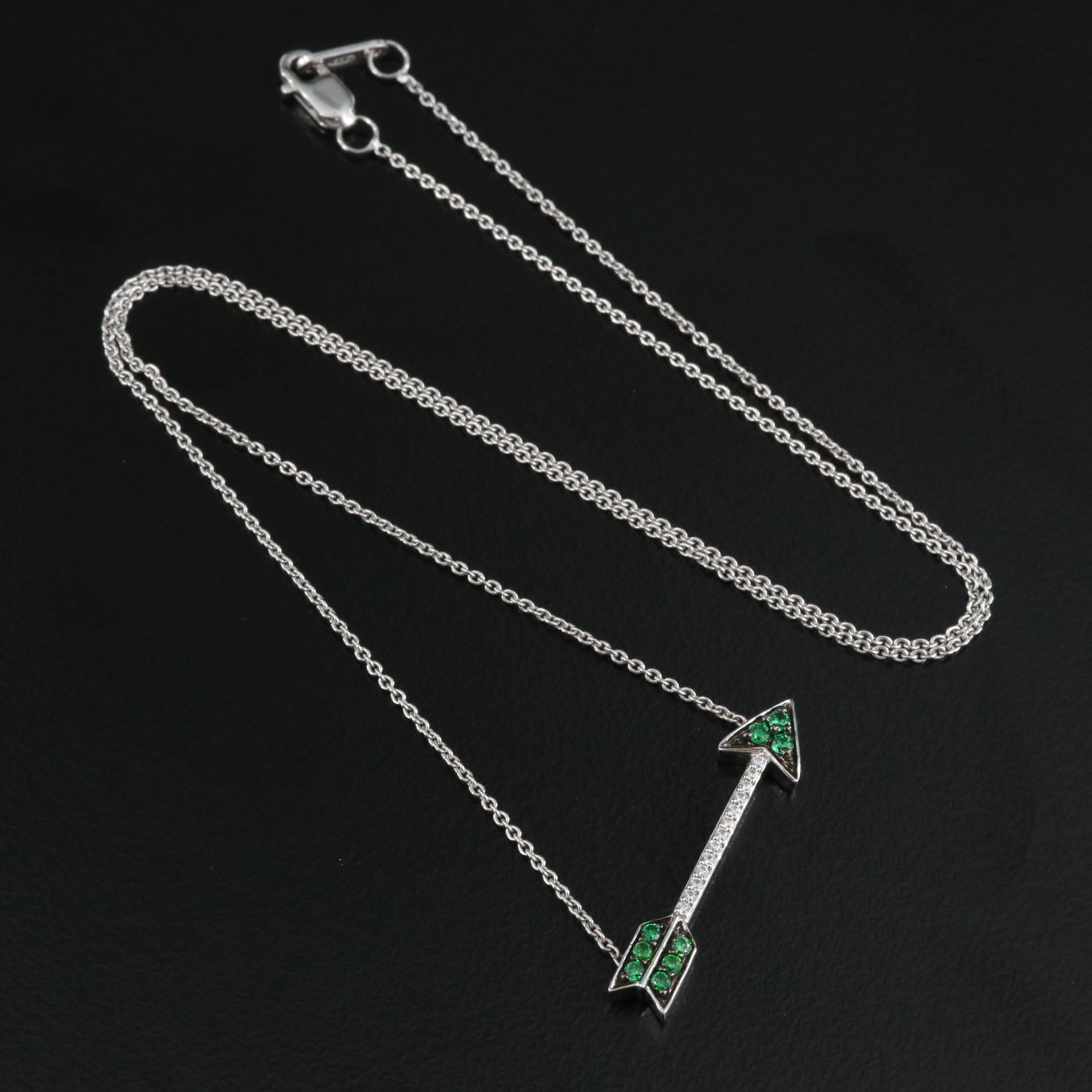 Sterling Cubic Zirconia Arrow Necklace