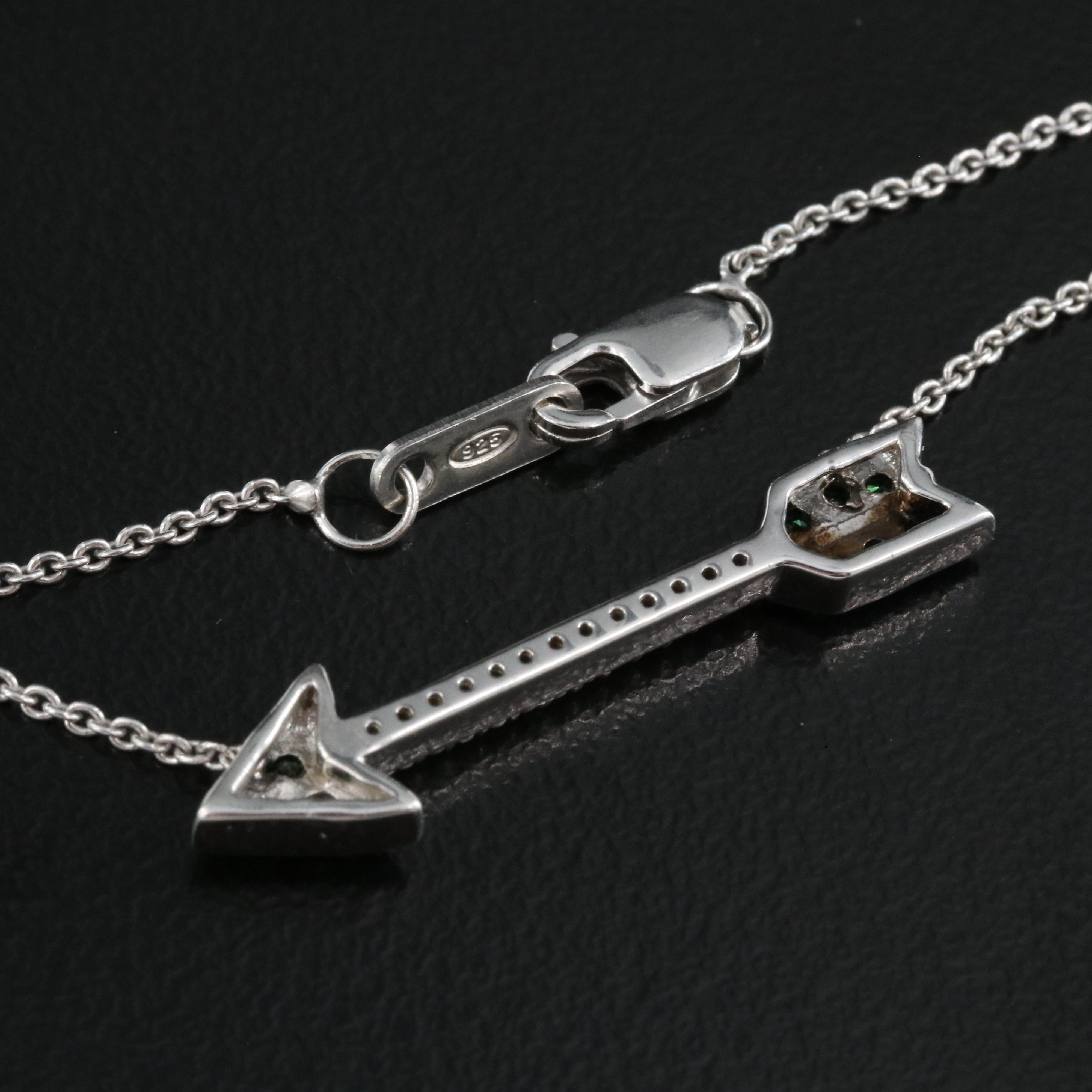Sterling Cubic Zirconia Arrow Necklace