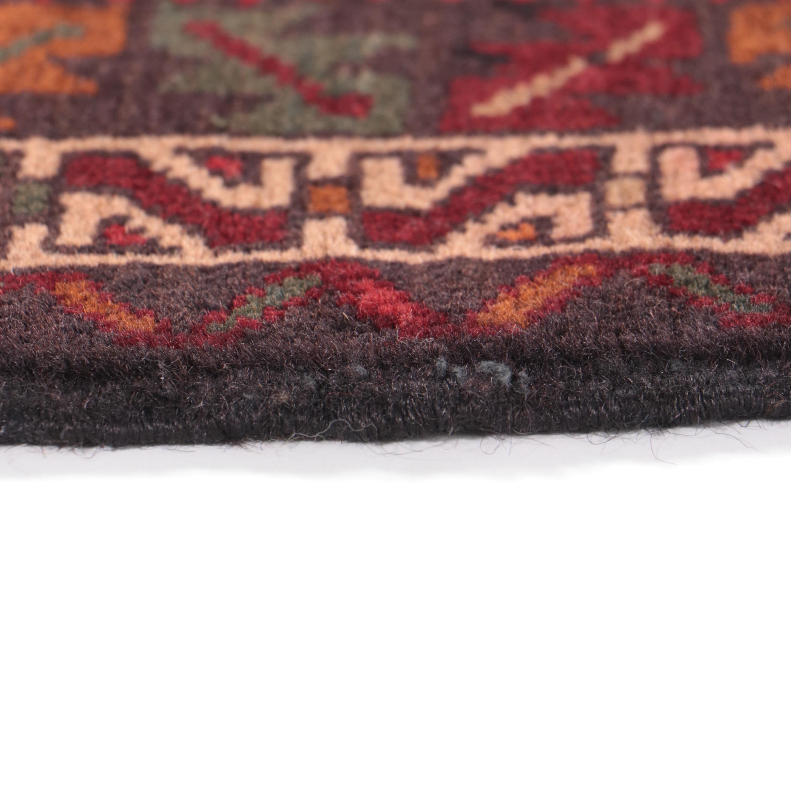 1'10 x 2'1 Hand-Knotted Afghan Baluch Floor Mat