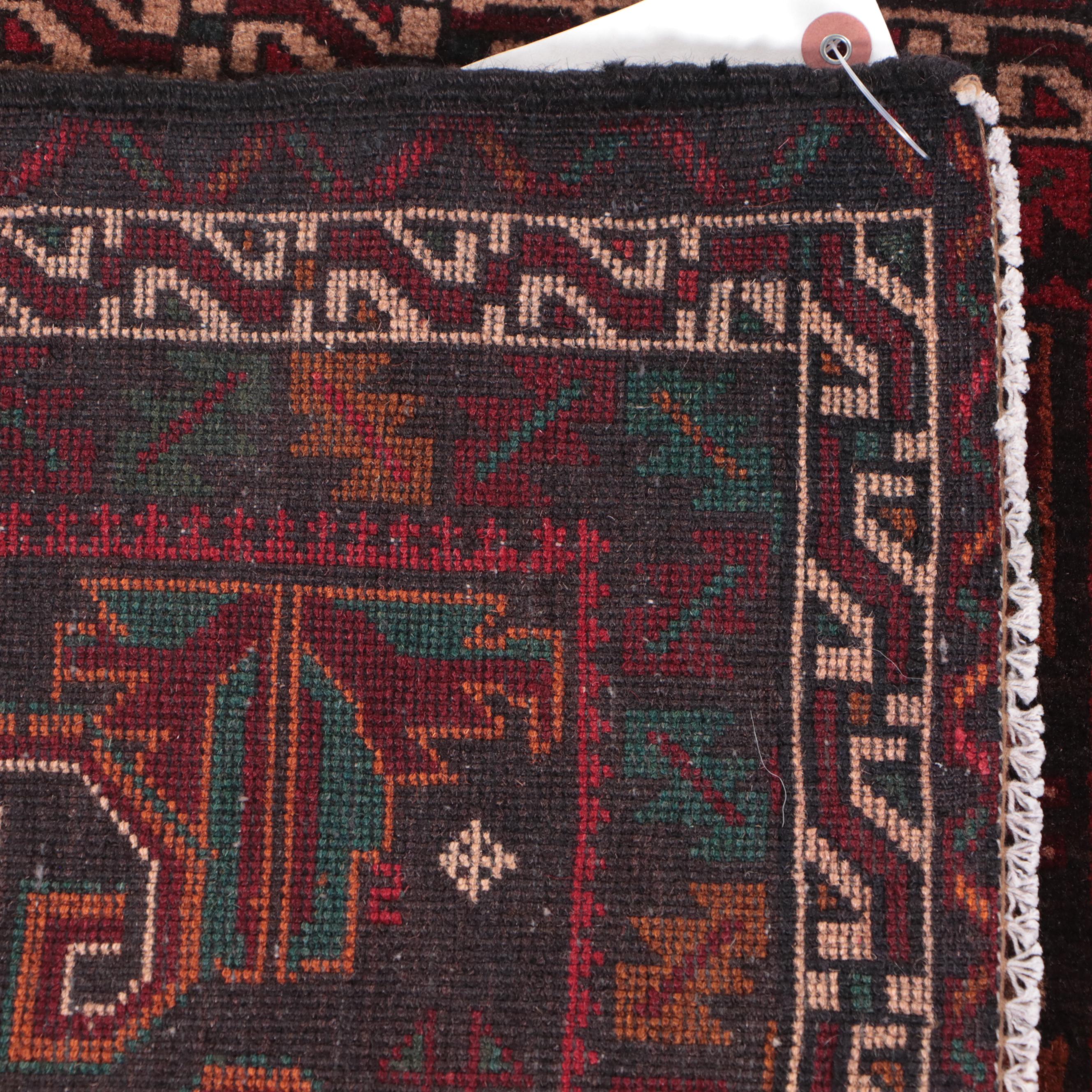 1'10 x 2'1 Hand-Knotted Afghan Baluch Floor Mat