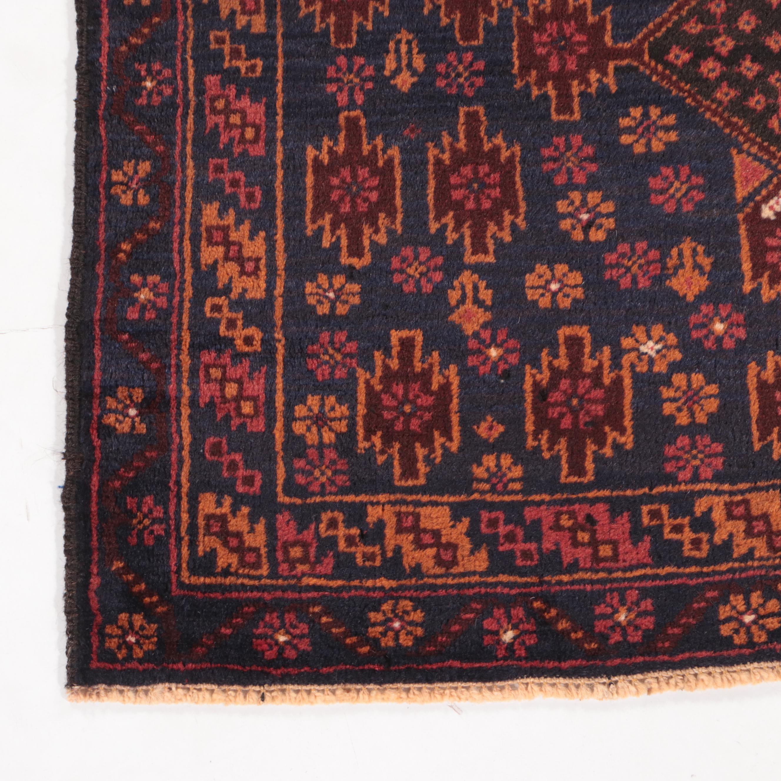 3'1 x 4'9 Hand-Knotted Afghan Baluch Accent Rug