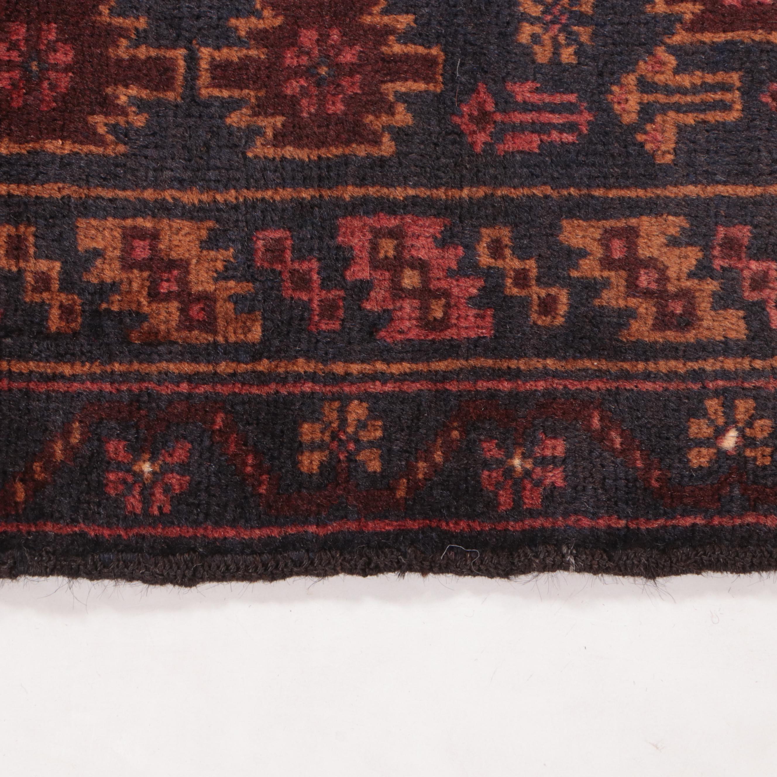 3'1 x 4'9 Hand-Knotted Afghan Baluch Accent Rug