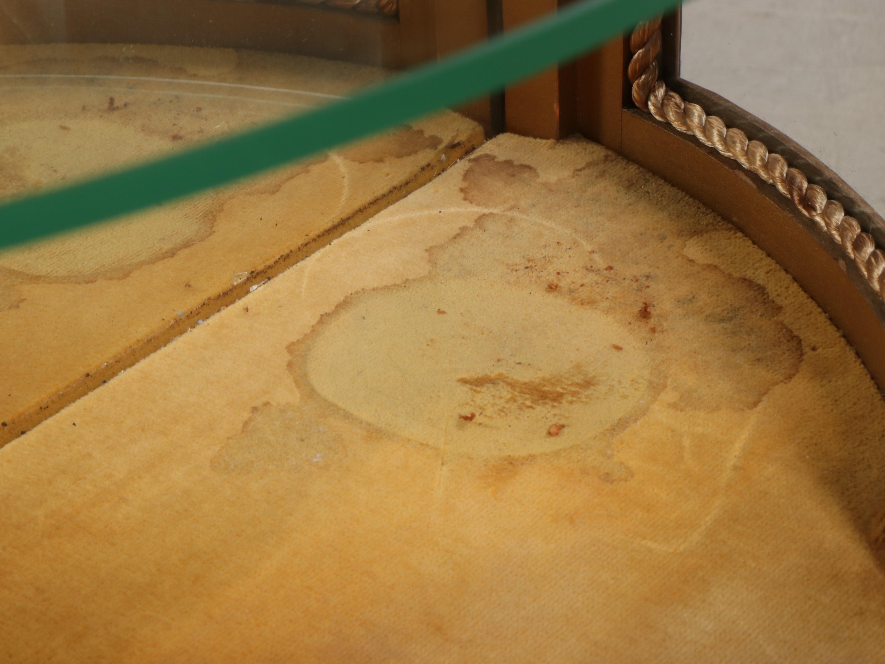 Rococo Style Gold-Painted Wooden Vitrine Cabinet, Mid-20th Century
