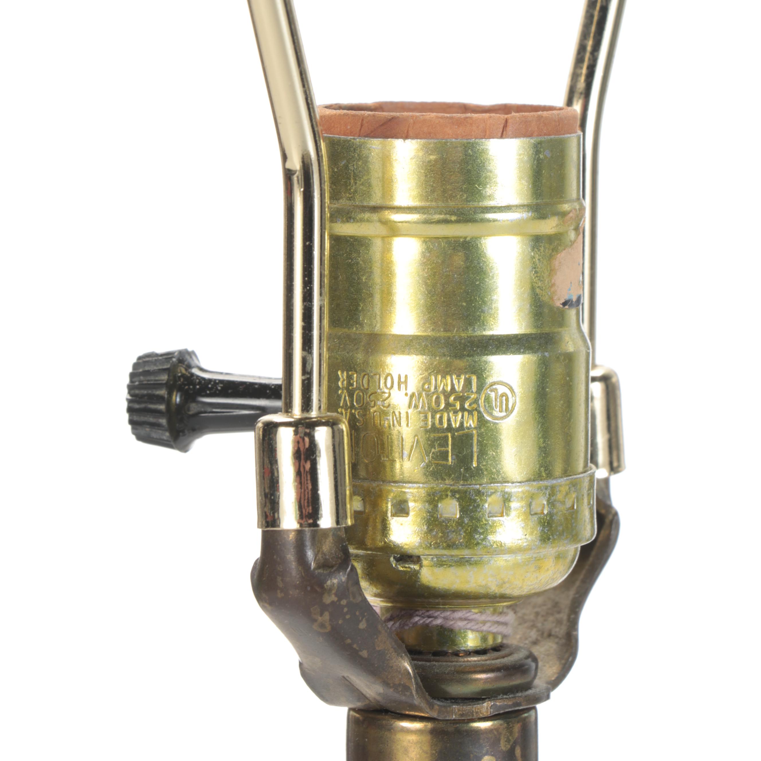 Cut Glass Urn Table Lamp with Brass Finish Metal Lamp