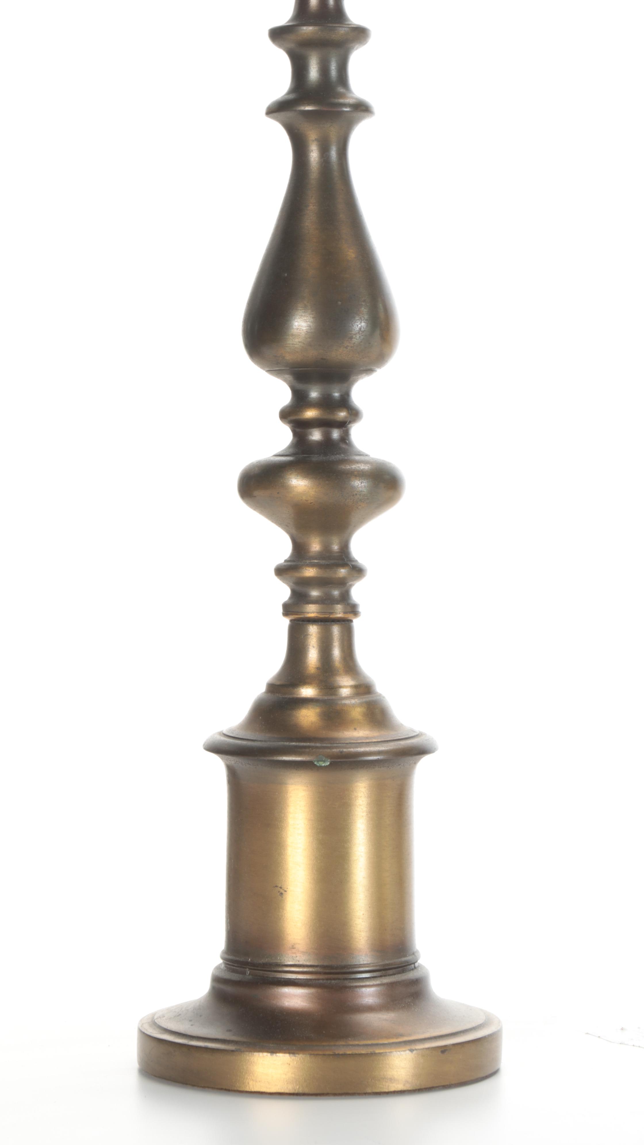 Cut Glass Urn Table Lamp with Brass Finish Metal Lamp