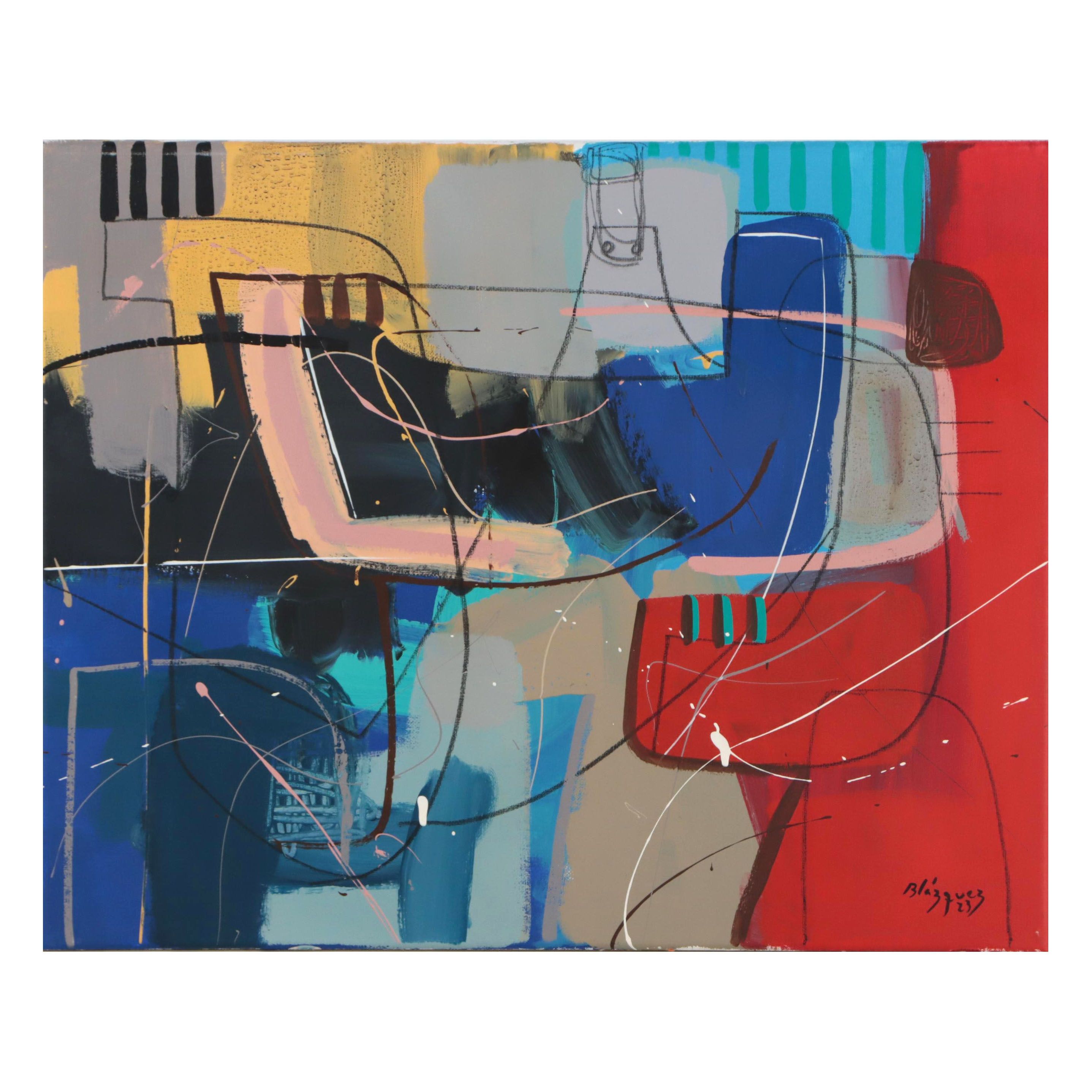 Michel Blázquez Acrylic Painting "Abstract #310," 2023