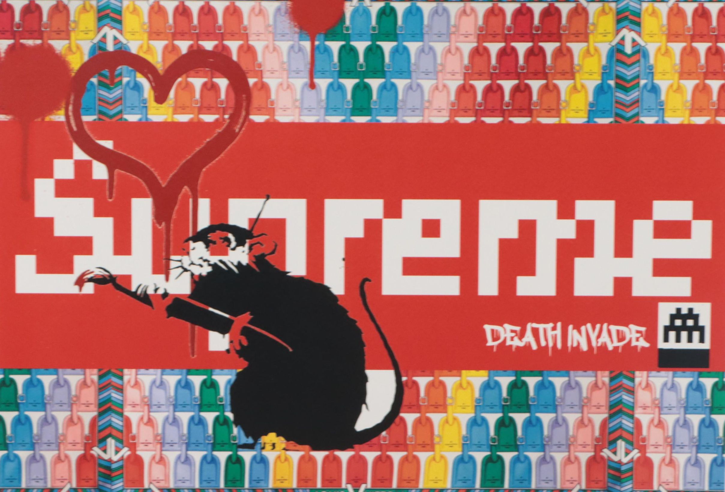 Death NYC Pop Art Graphic Print Banksy x Invader, 2022