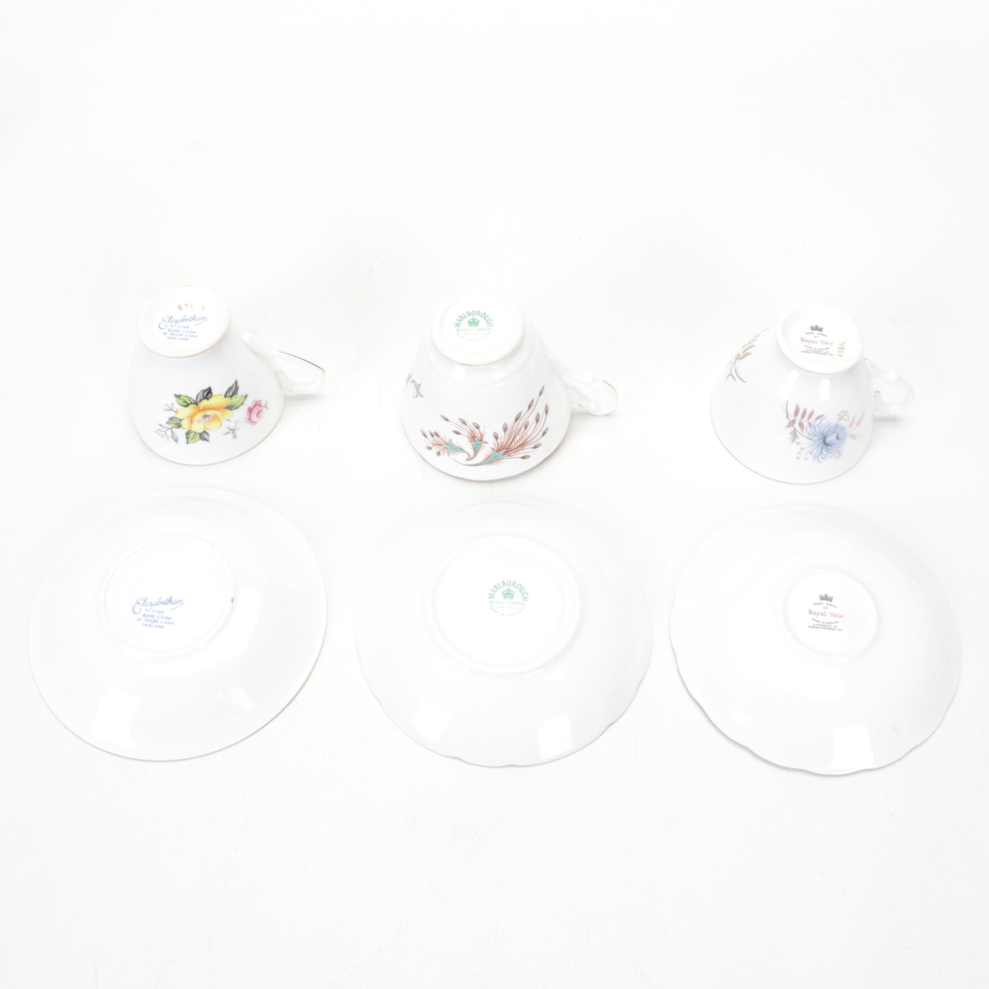 Royal Sealy China and Assorted Porcelain Teacup and Saucer Collection