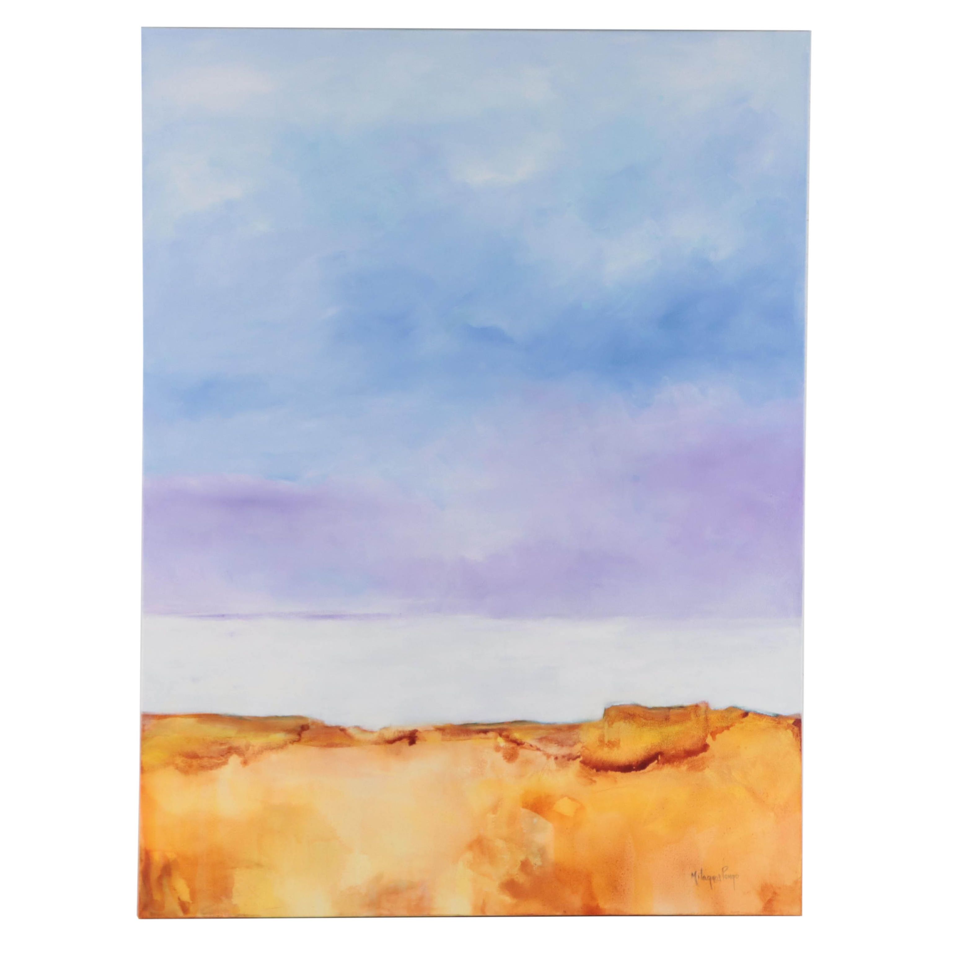 Milagros Pongo Oil Painting "From My Window," 21st Century