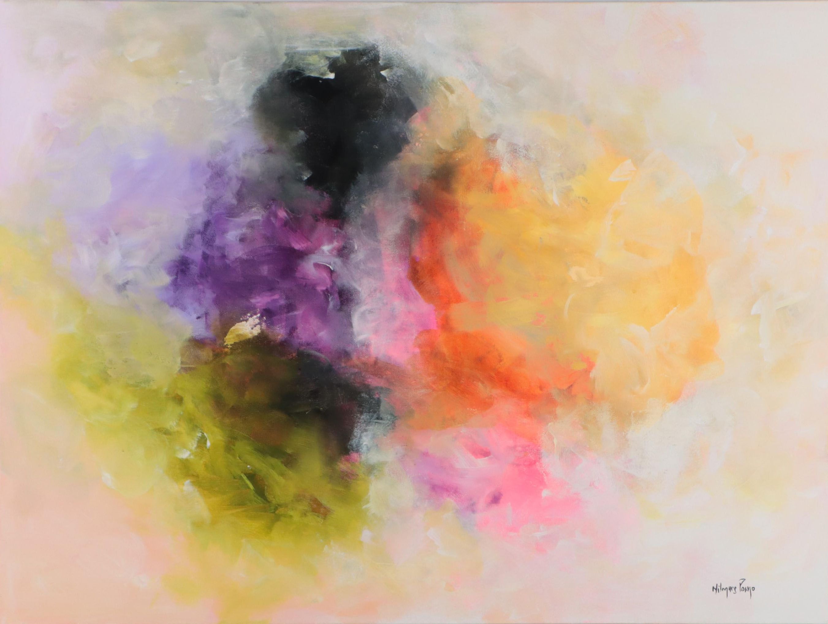 Milagros Pongo Mixed Media Painting "Evolución," 21st Century