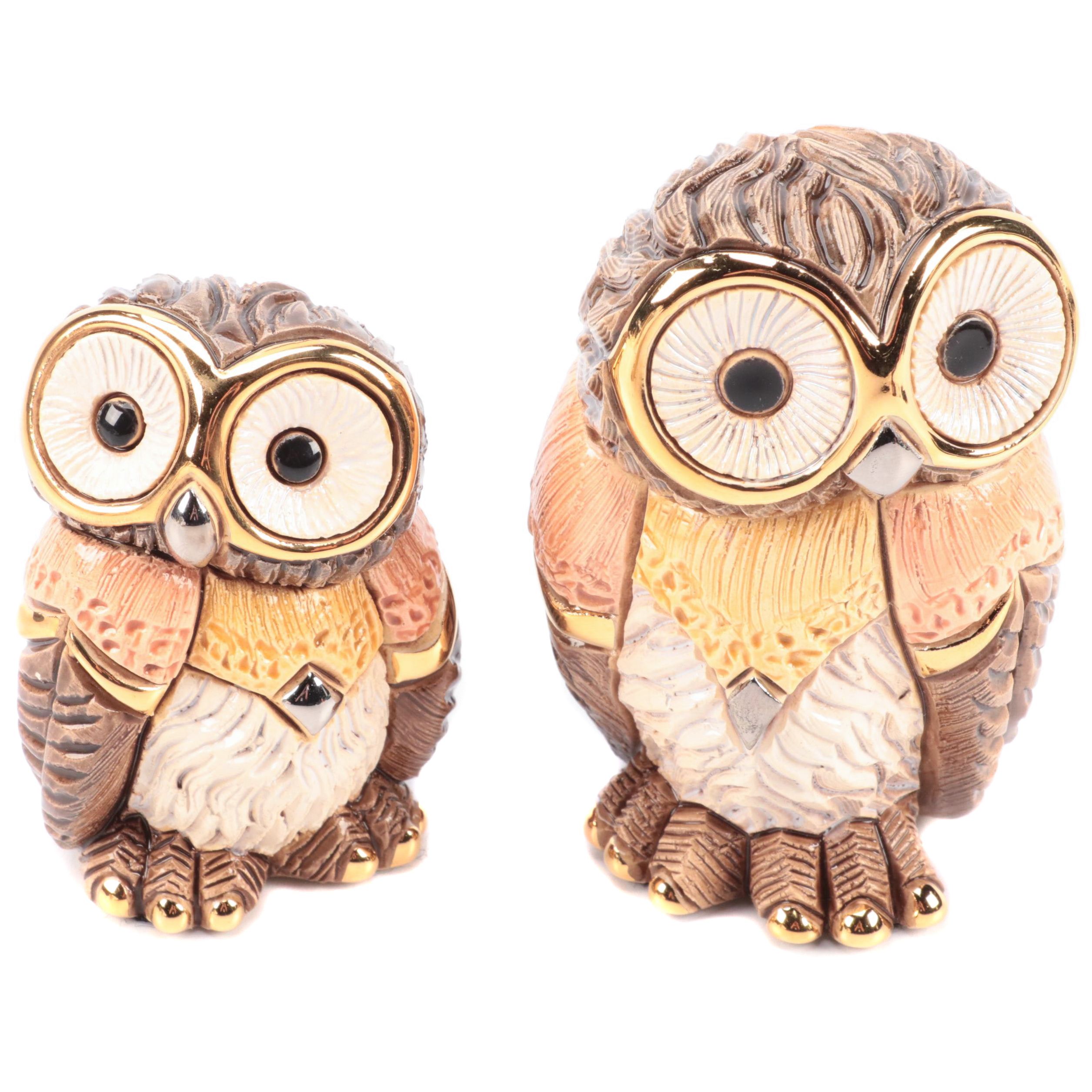 De Rosa Ceramic Owl Figurines