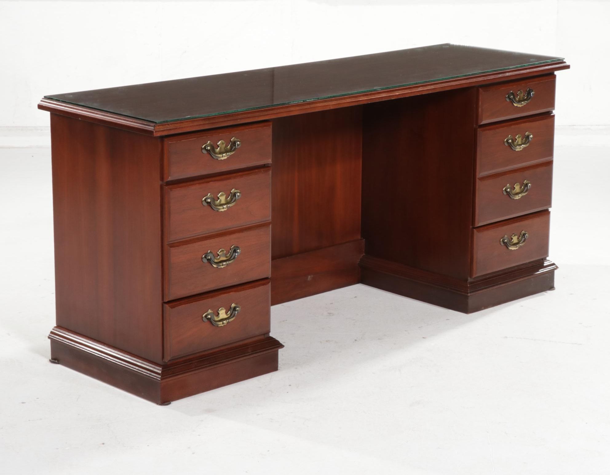 Wood Finish Double Pedestal Desk