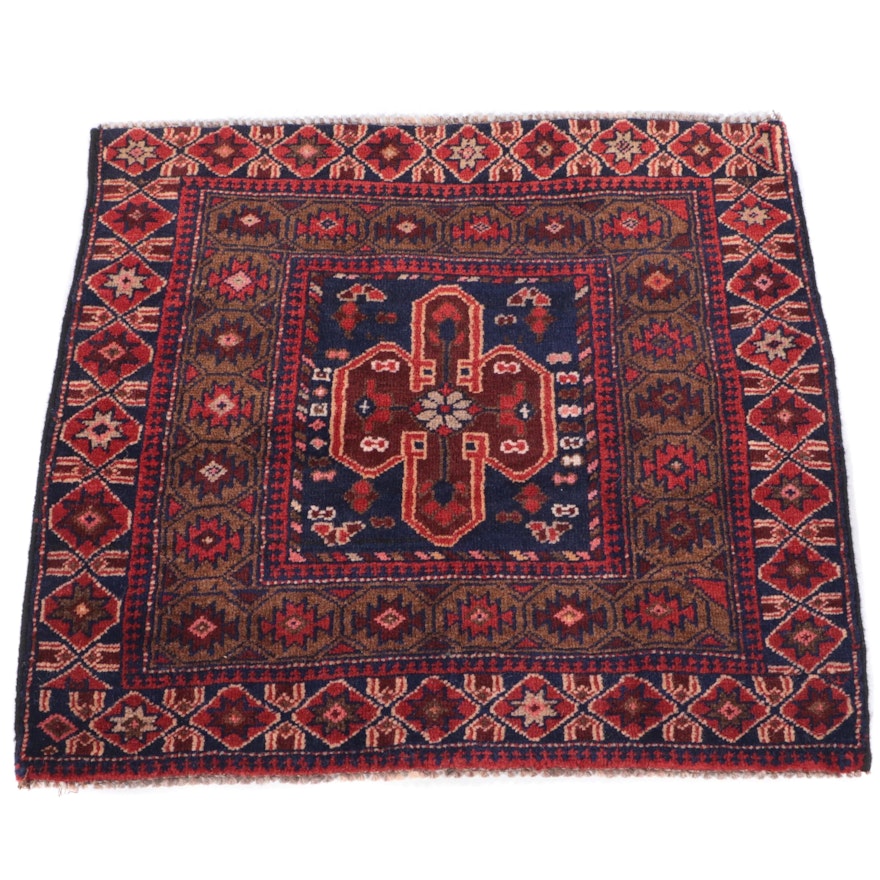 2' x 2'2 Hand-Knotted Afghan Baluch Accent Rug