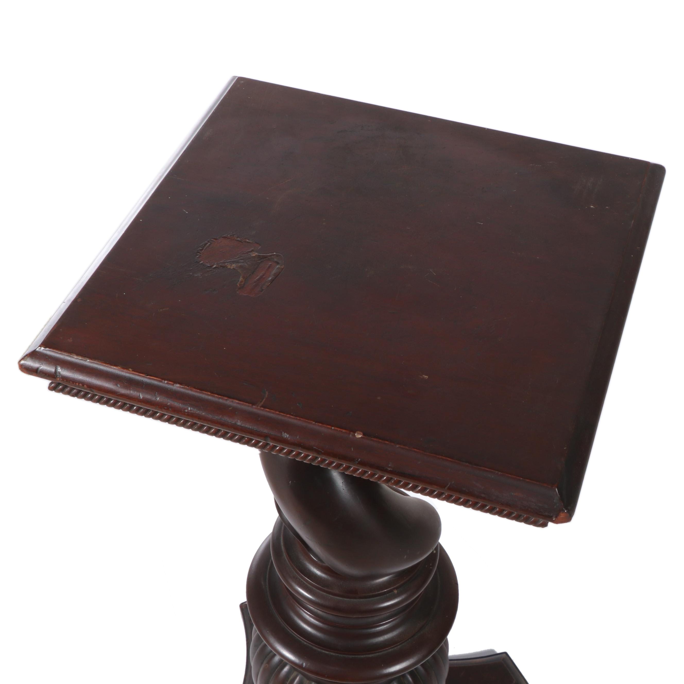 Late Victorian Walnut Open Barley Twist Pedestal