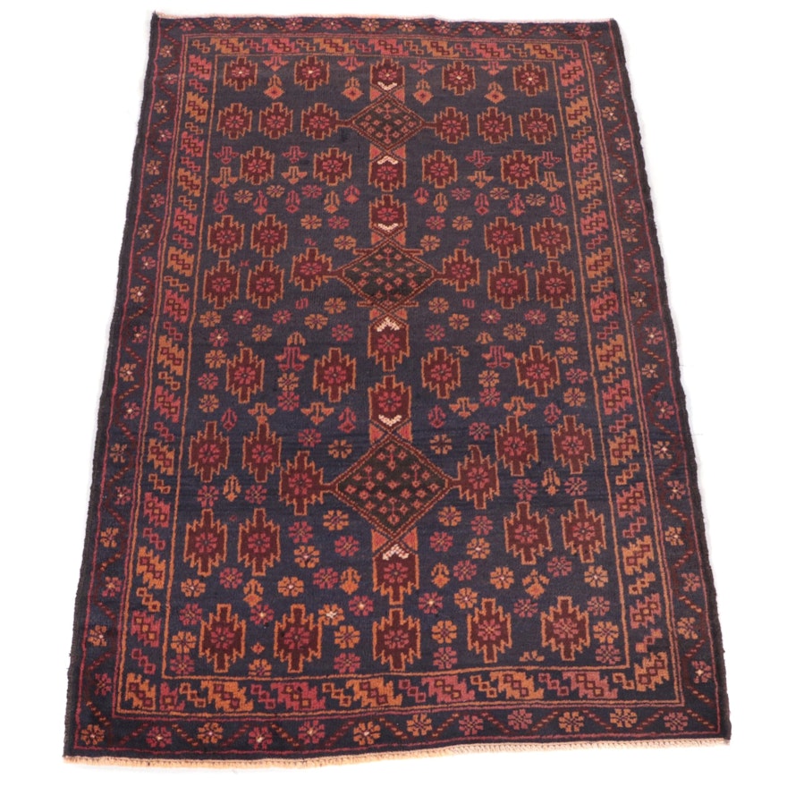 3'1 x 4'9 Hand-Knotted Afghan Baluch Accent Rug