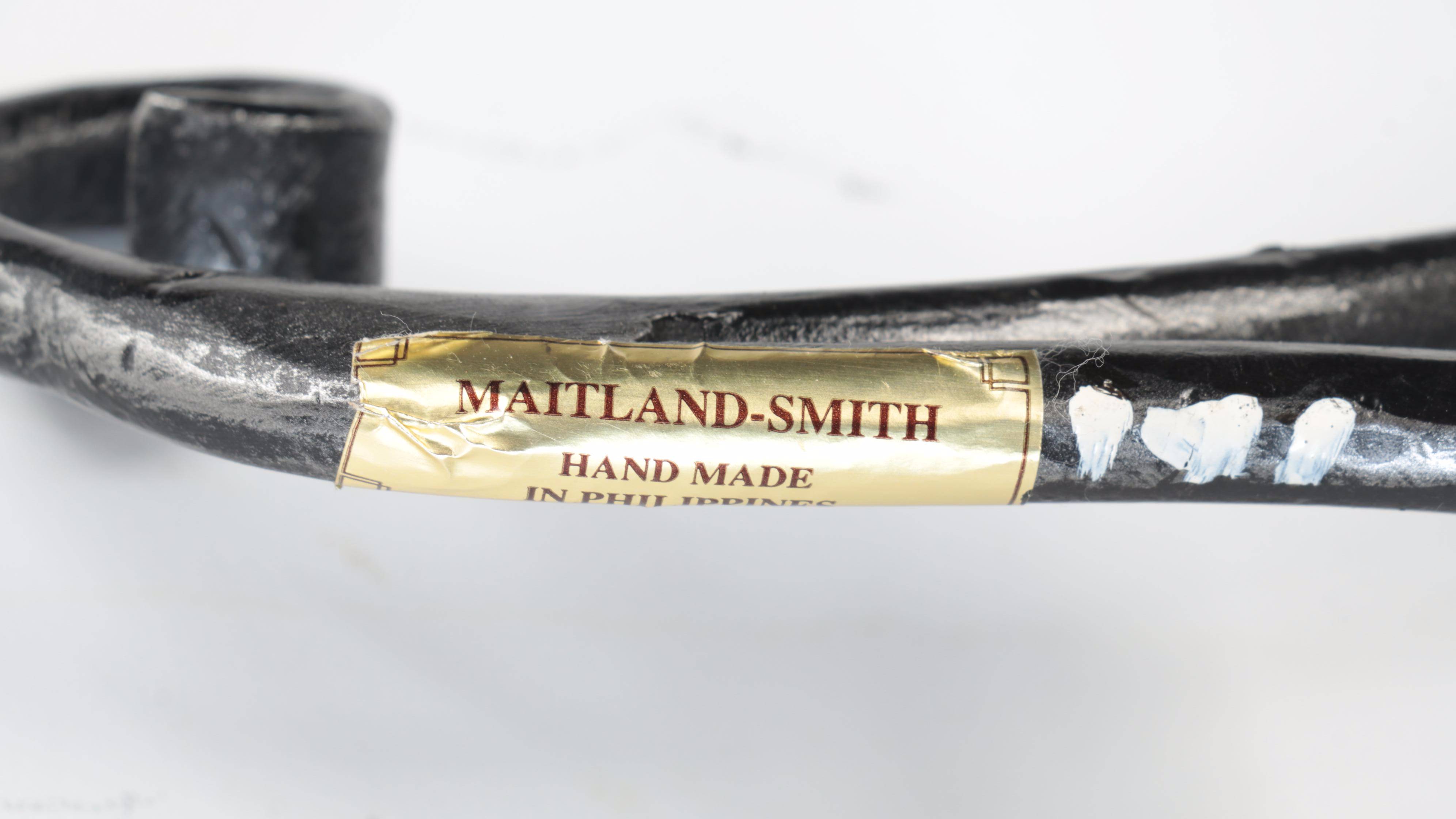 Maitland-Smith Patinated Bronzed and Riveted Urn Table Lamp, Faux Hide Shade