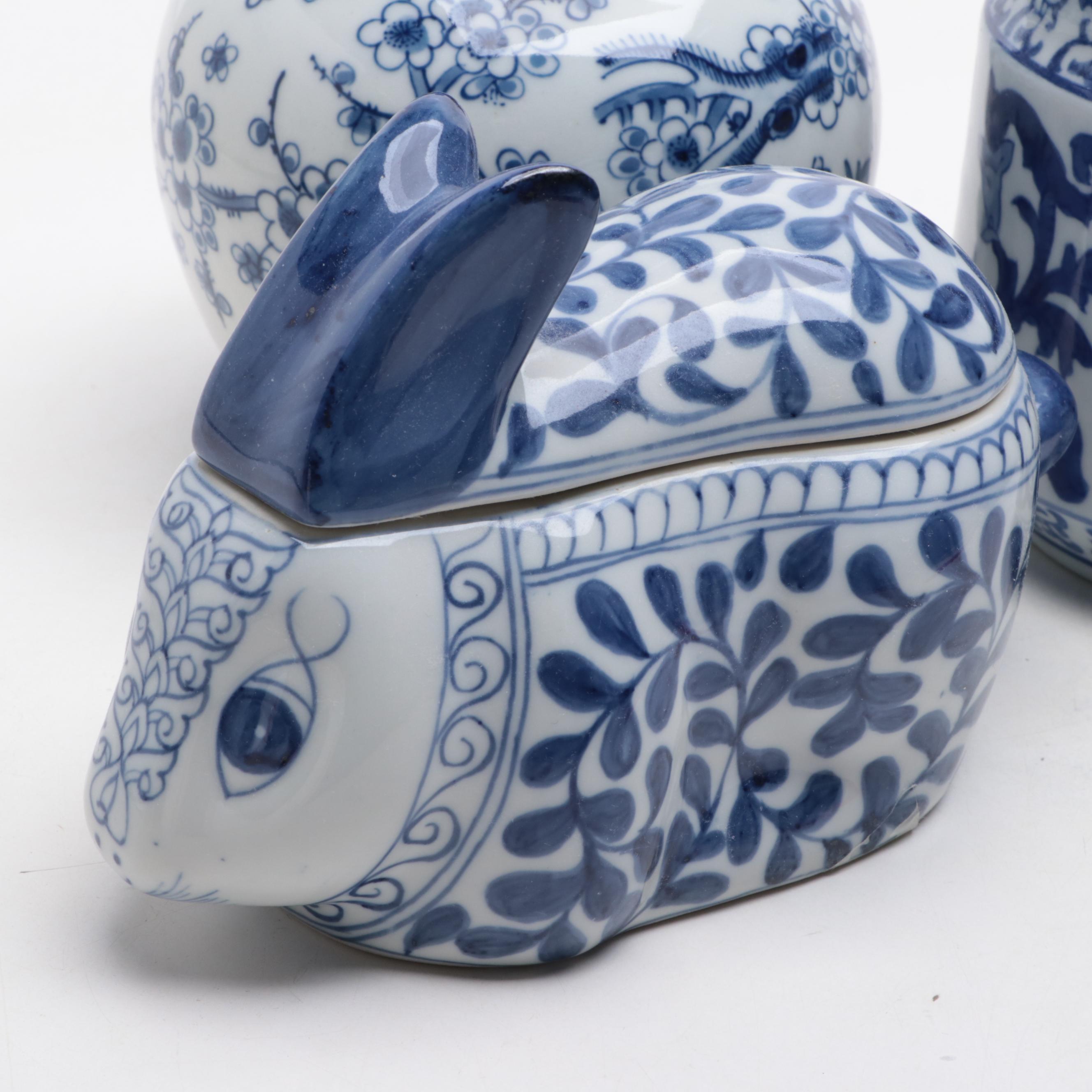 Gump's, Maitland-Smith with Other Blue and White Porcelain Jars