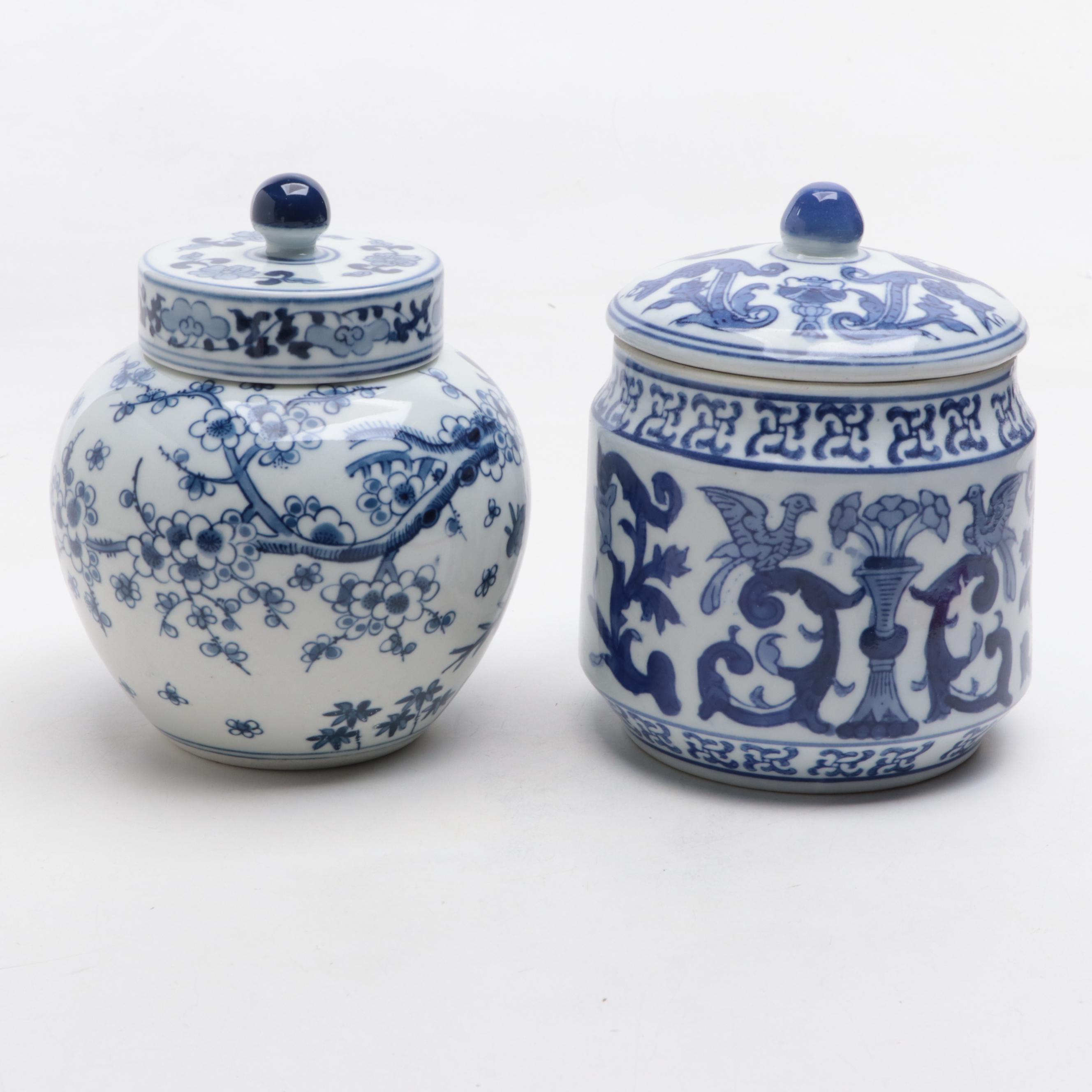 Gump's, Maitland-Smith with Other Blue and White Porcelain Jars