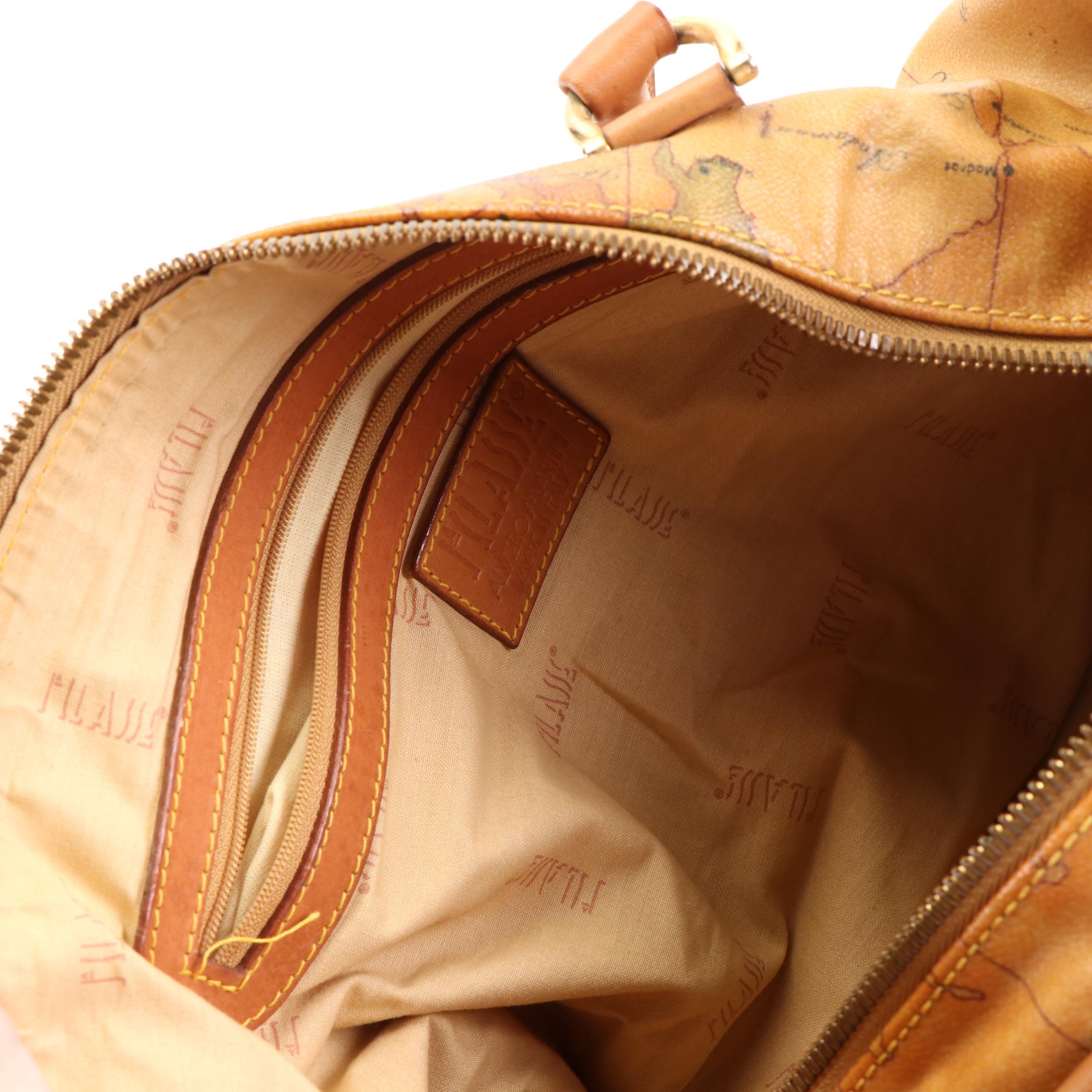 Alviero Martini 1a Classe Geo Classic Coated Canvas and Leather Weekender Bag