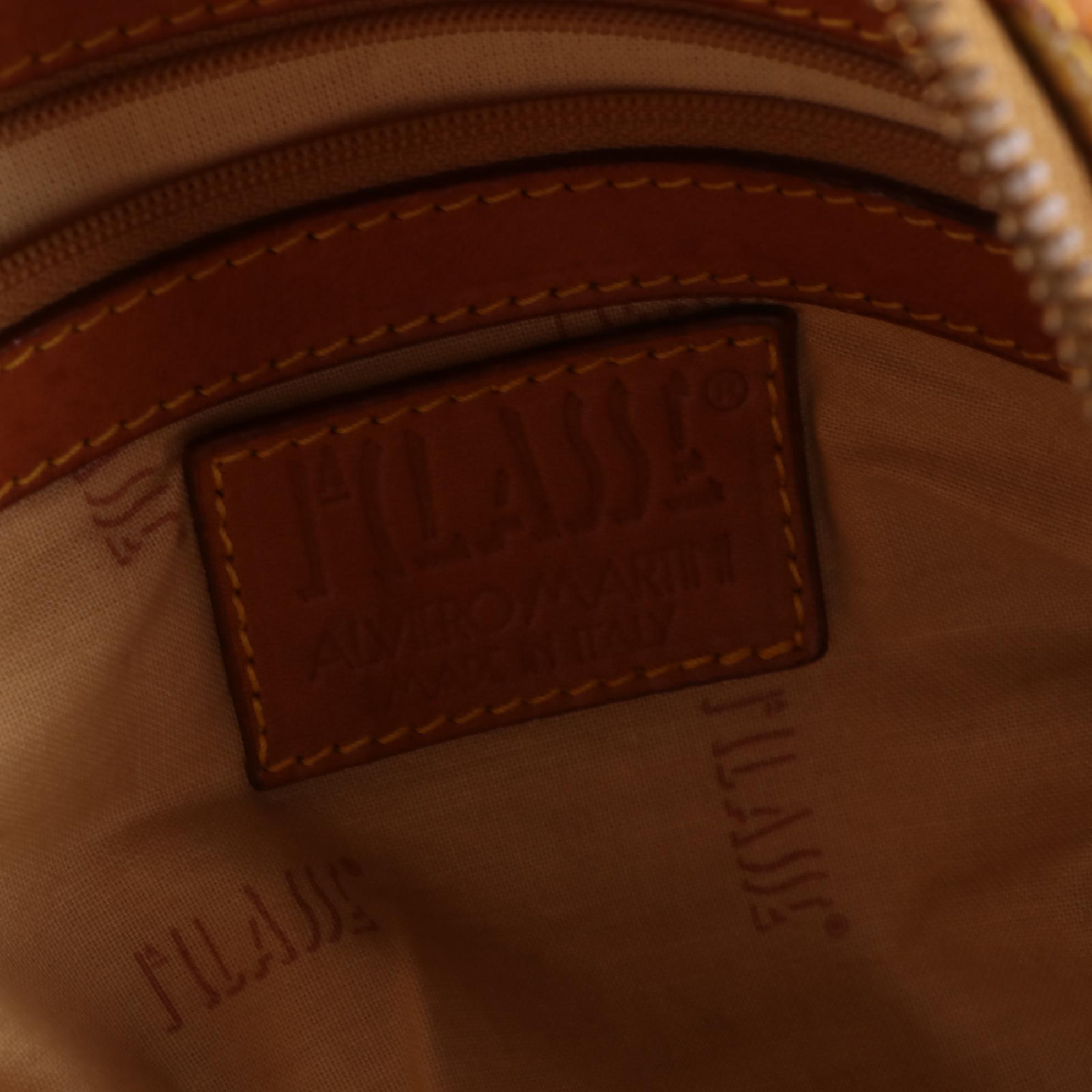 Alviero Martini 1a Classe Geo Classic Coated Canvas and Leather Weekender Bag