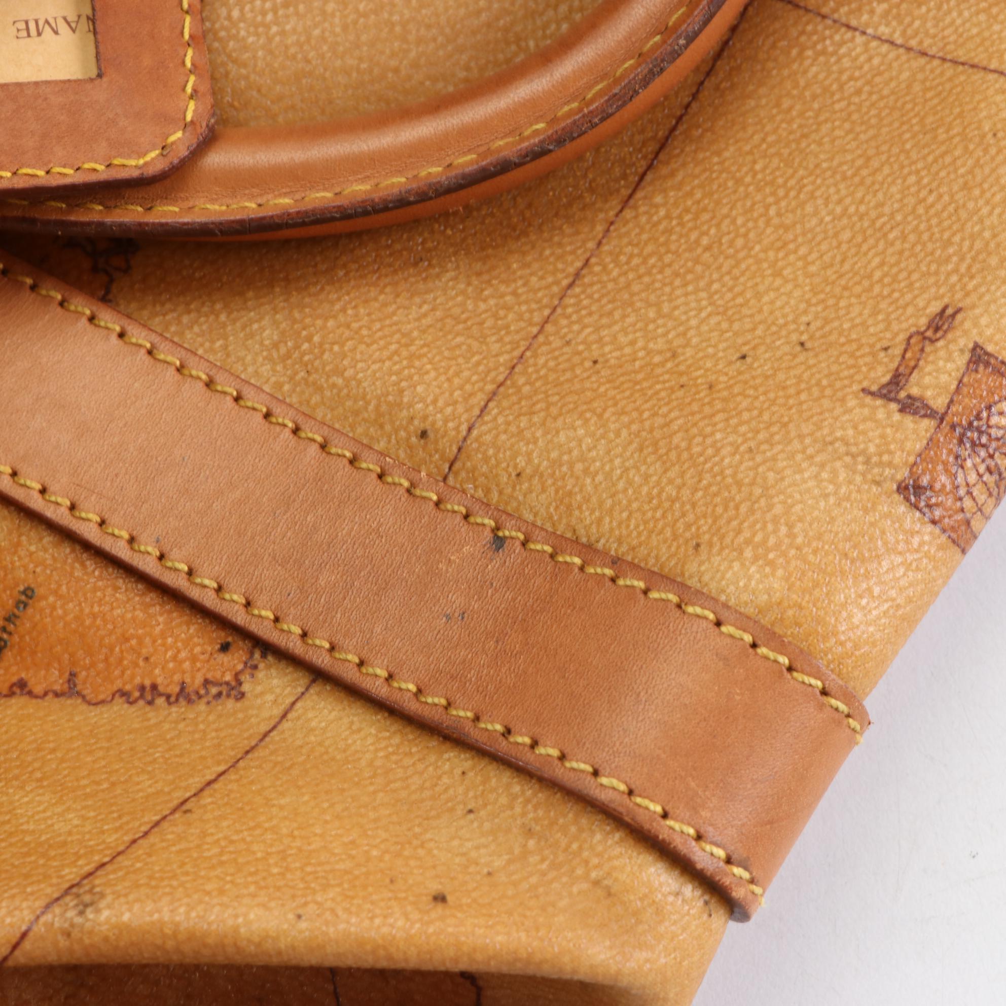 Alviero Martini 1a Classe Geo Classic Coated Canvas and Leather Weekender Bag