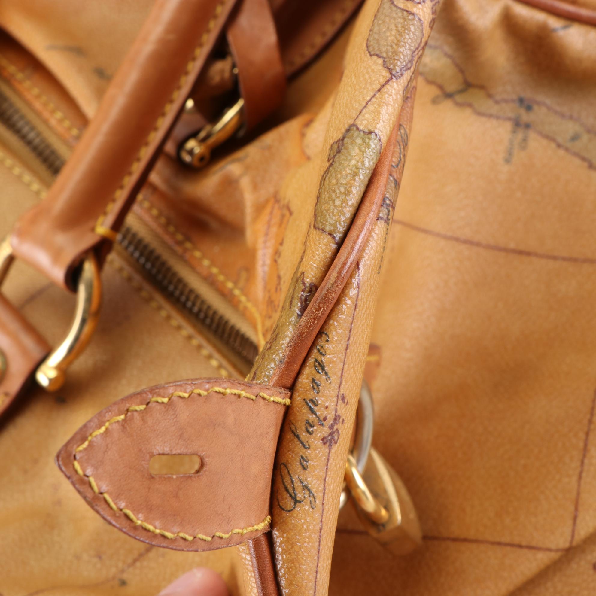 Alviero Martini 1a Classe Geo Classic Coated Canvas and Leather Weekender Bag