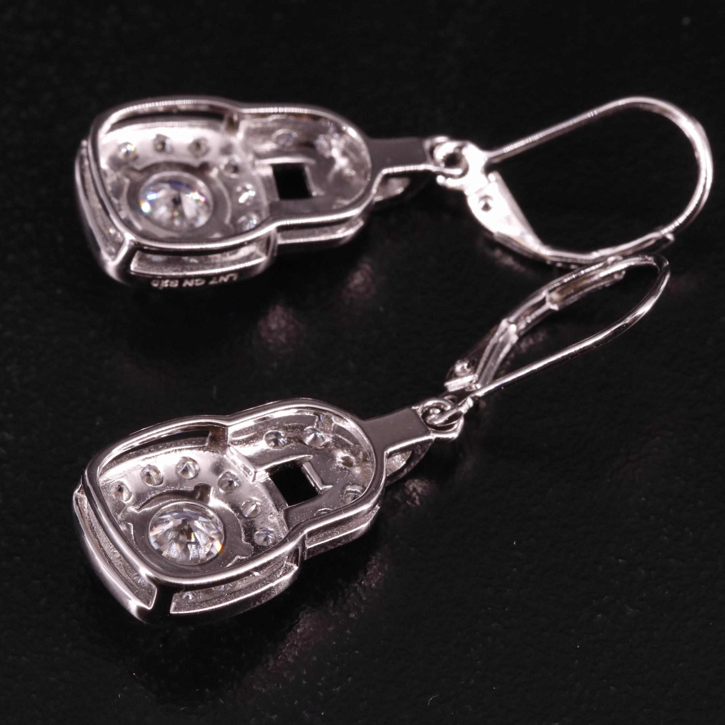 Sterling Moissanite Padlock Earrings
