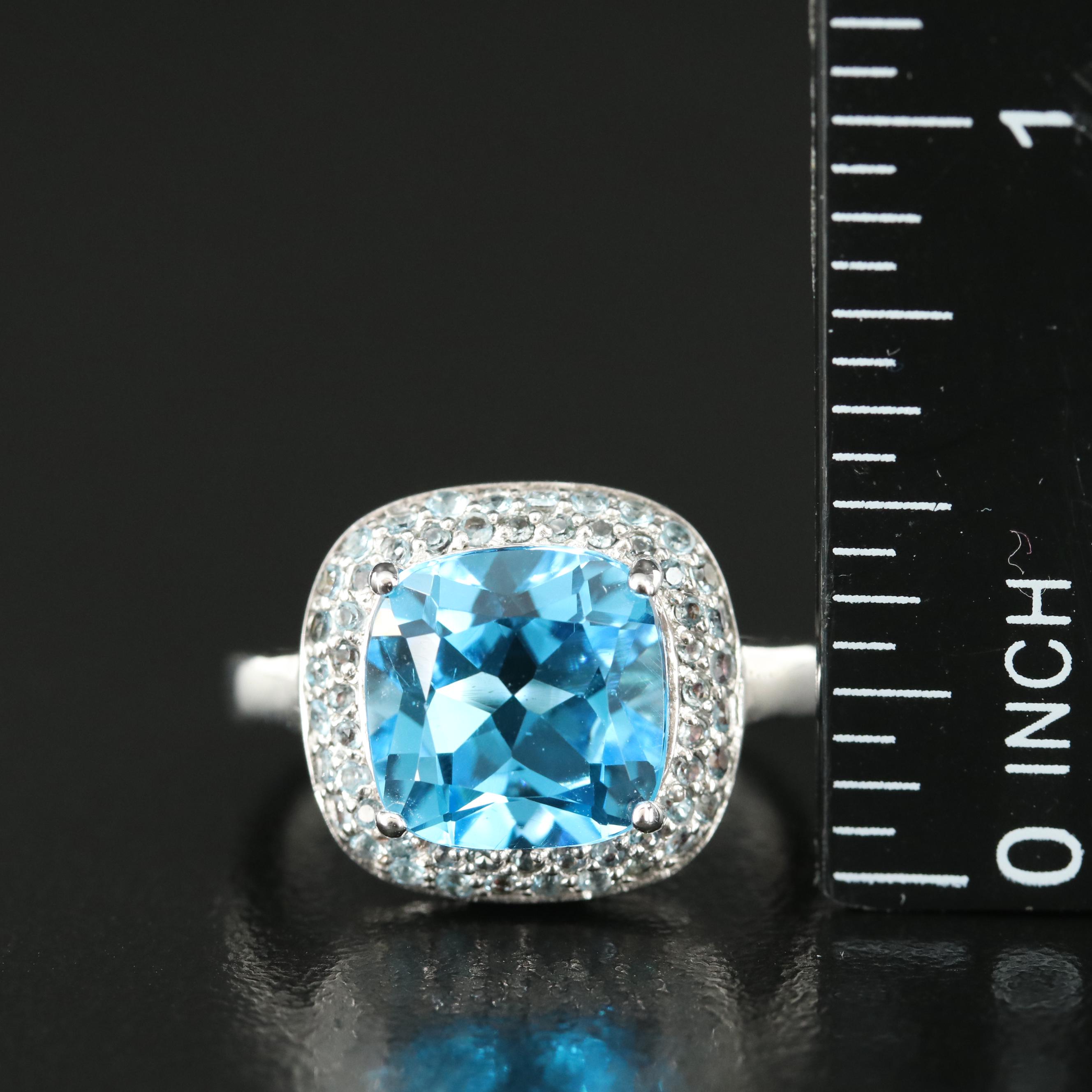 Sterling Swiss and Sky Blue Topaz Ring
