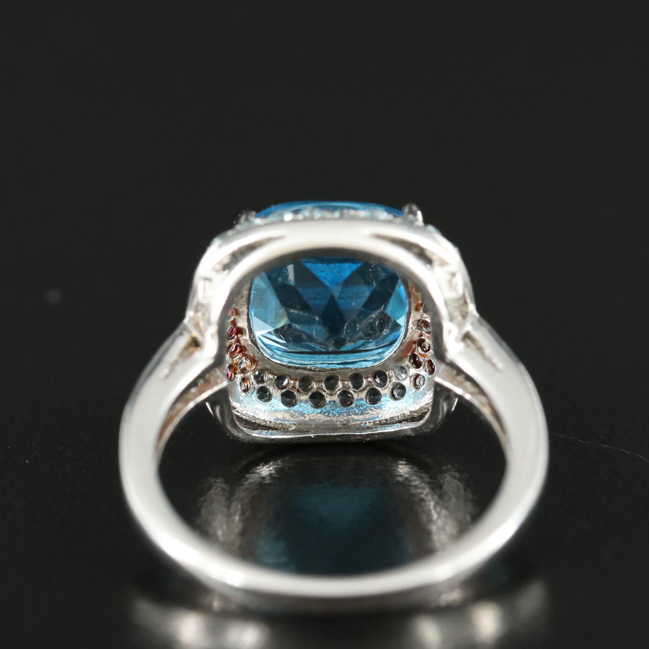 Sterling Swiss and Sky Blue Topaz Ring