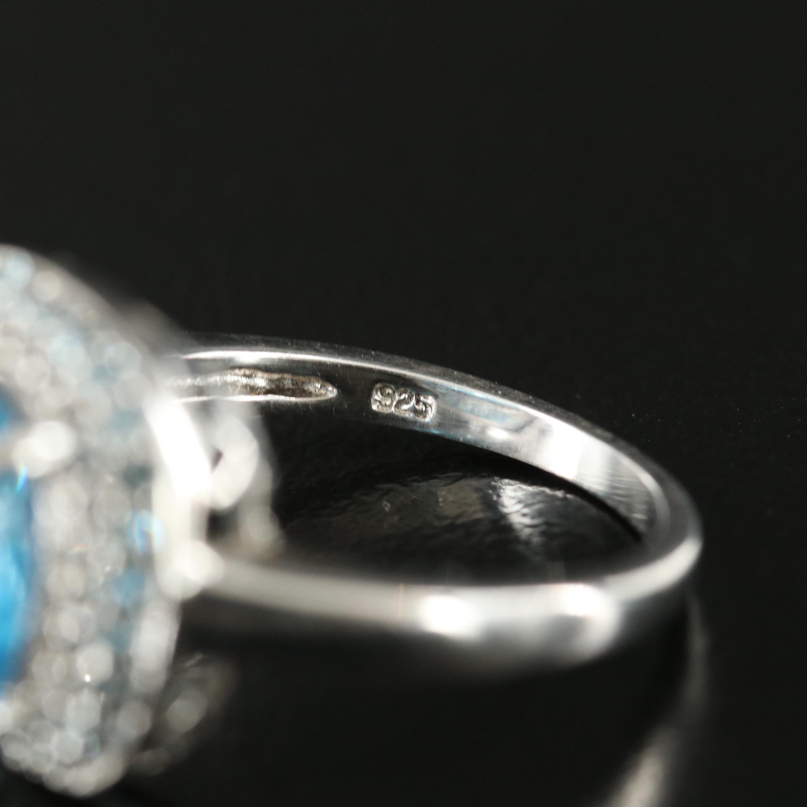 Sterling Swiss and Sky Blue Topaz Ring