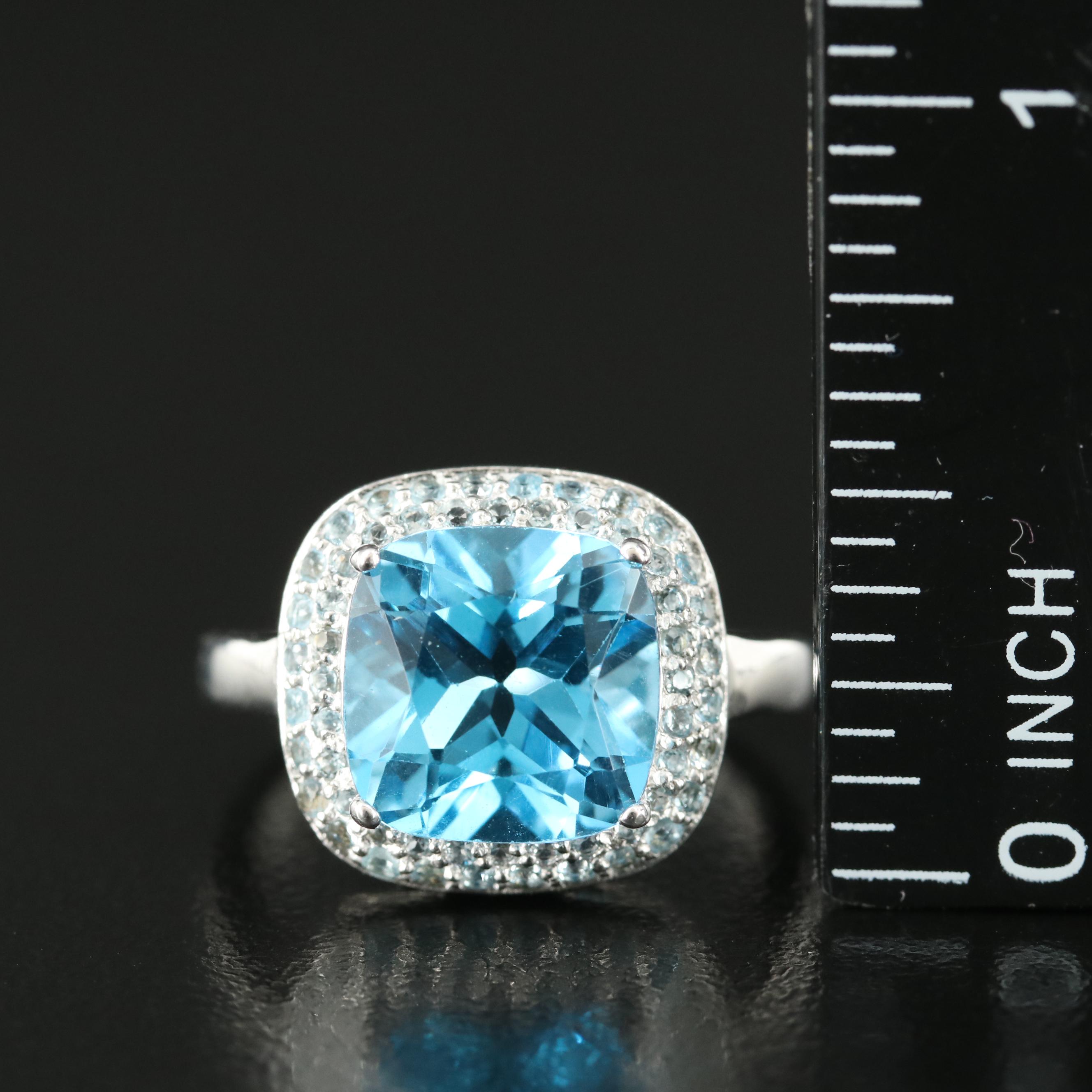 Sterling Swiss and Sky Blue Topaz Ring
