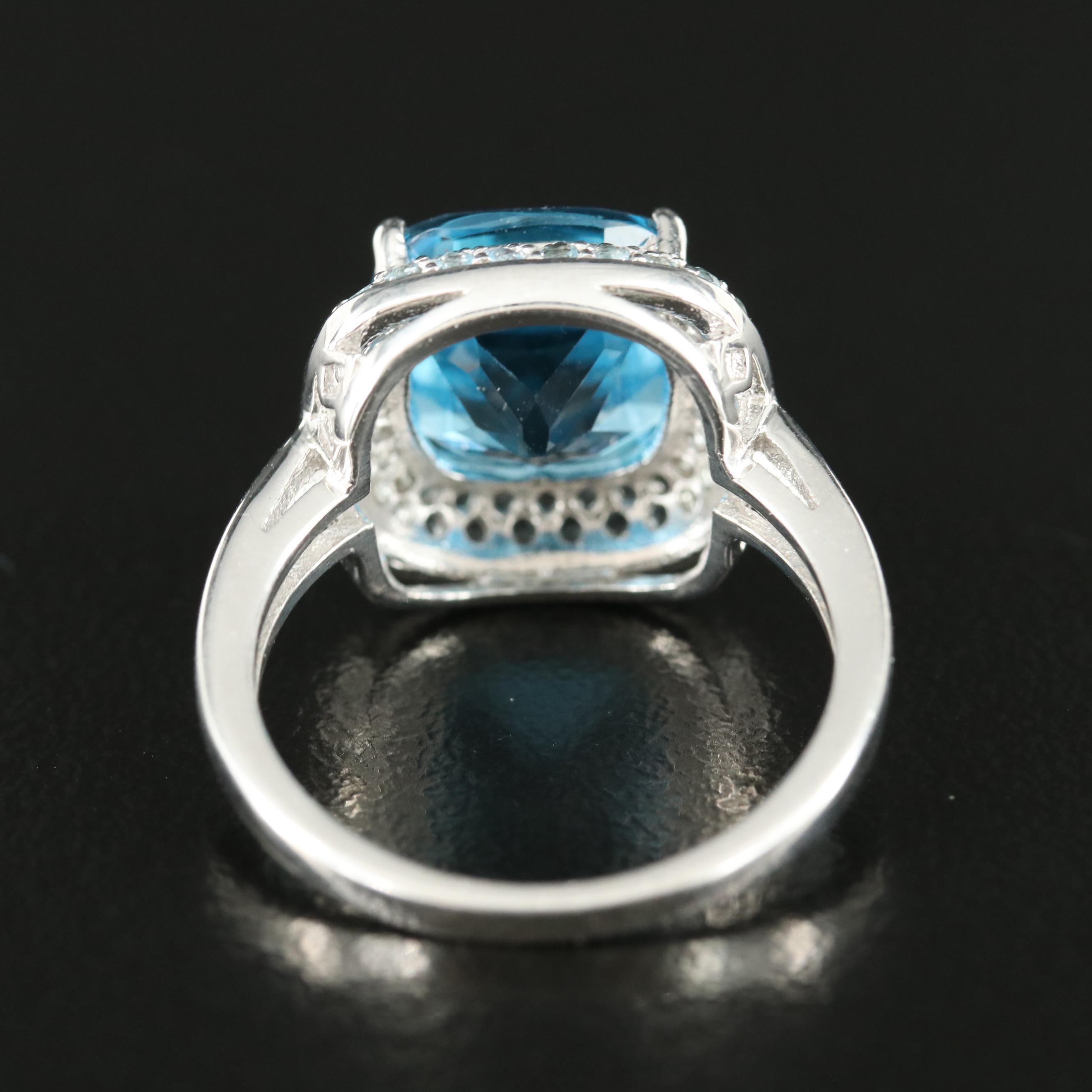 Sterling Swiss and Sky Blue Topaz Ring