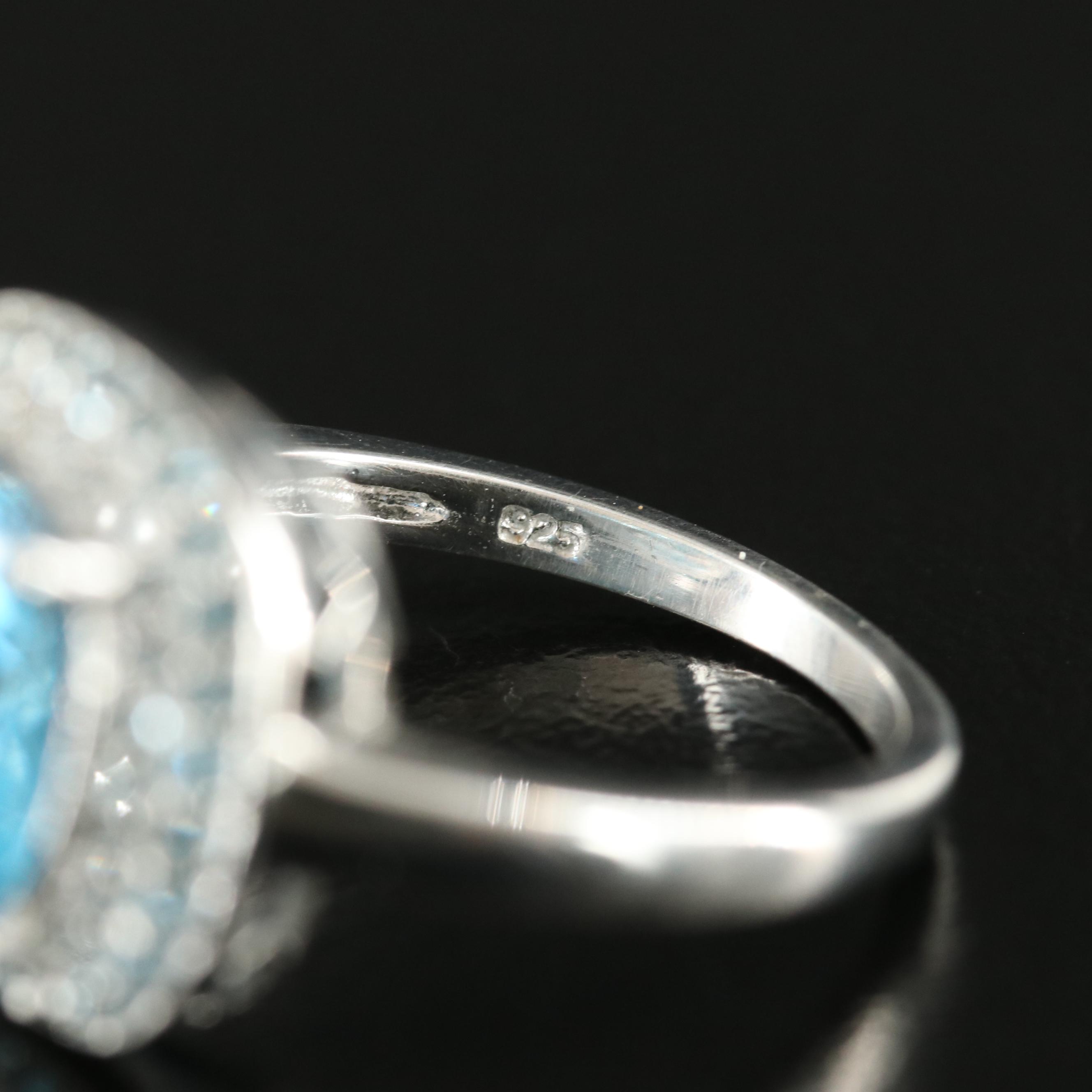 Sterling Swiss and Sky Blue Topaz Ring