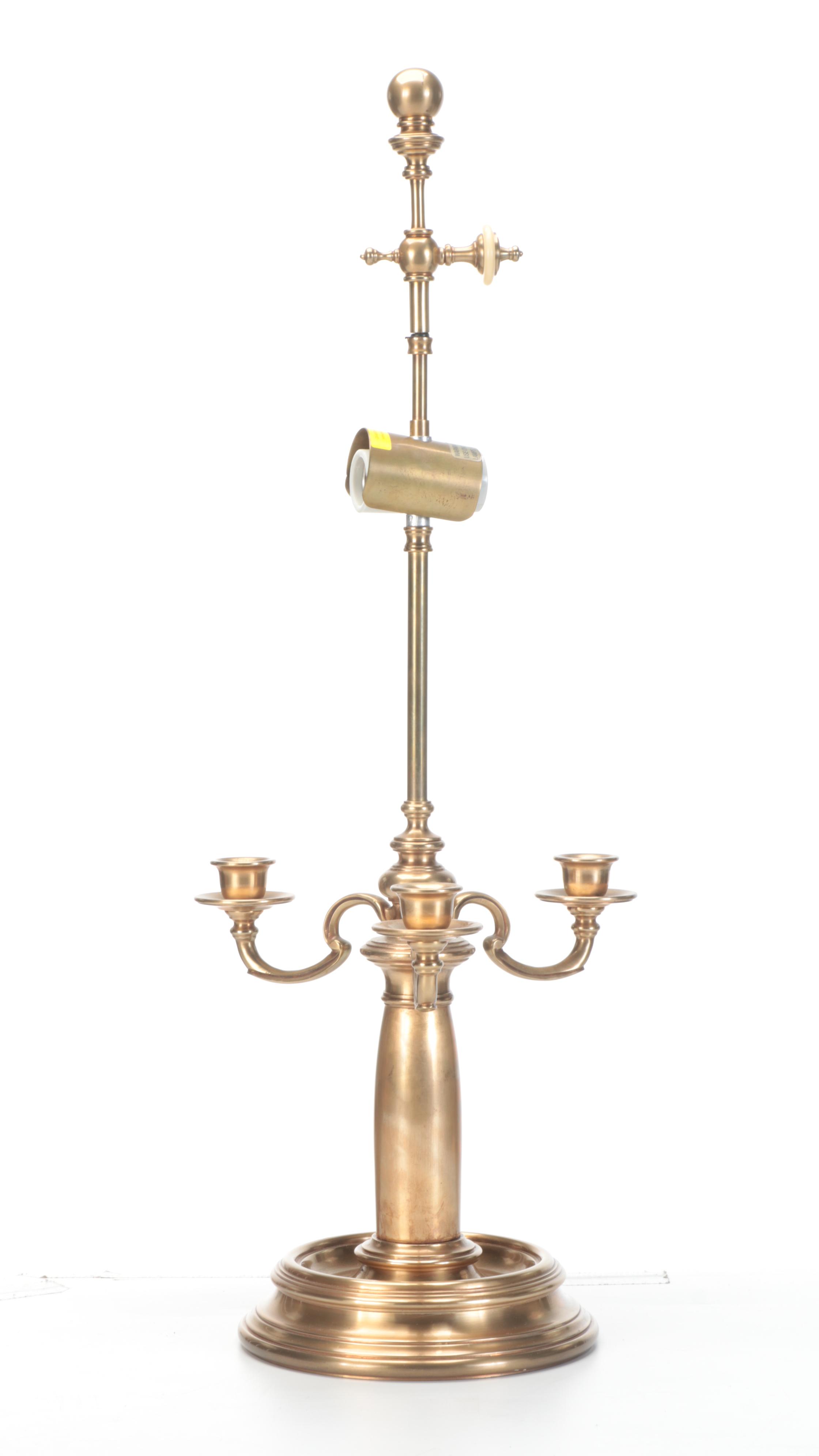 Chapman Lighting Spun Brass Three-Arm Candelabra Style Table Lamp, 1975