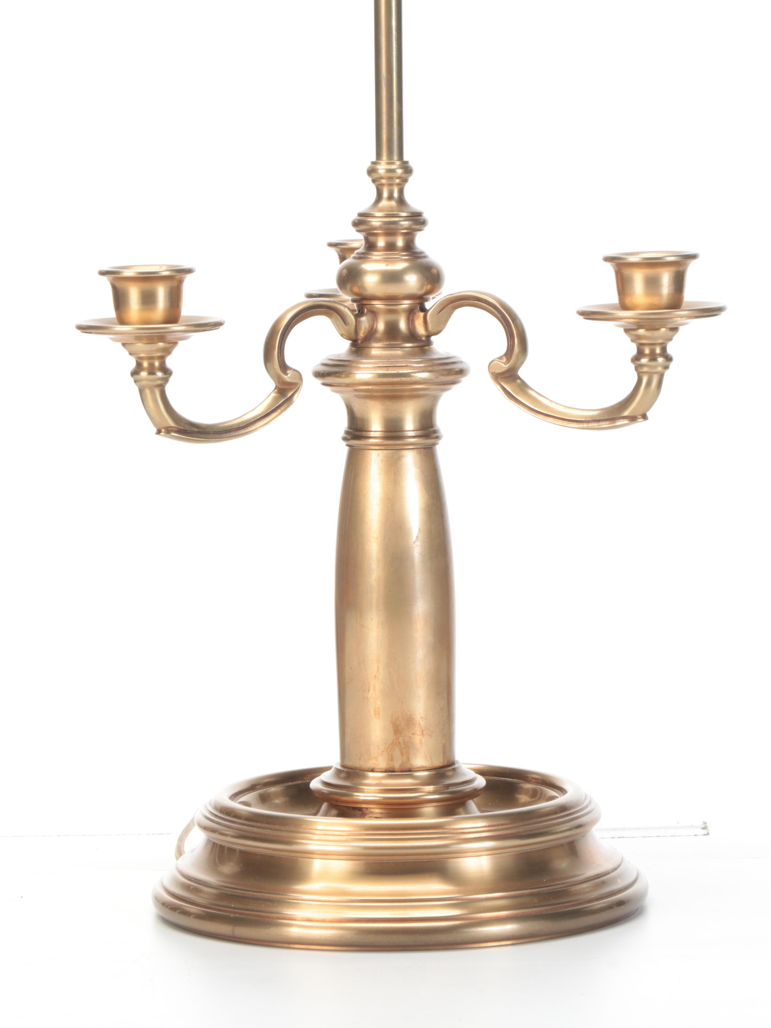 Chapman Lighting Spun Brass Three-Arm Candelabra Style Table Lamp, 1975