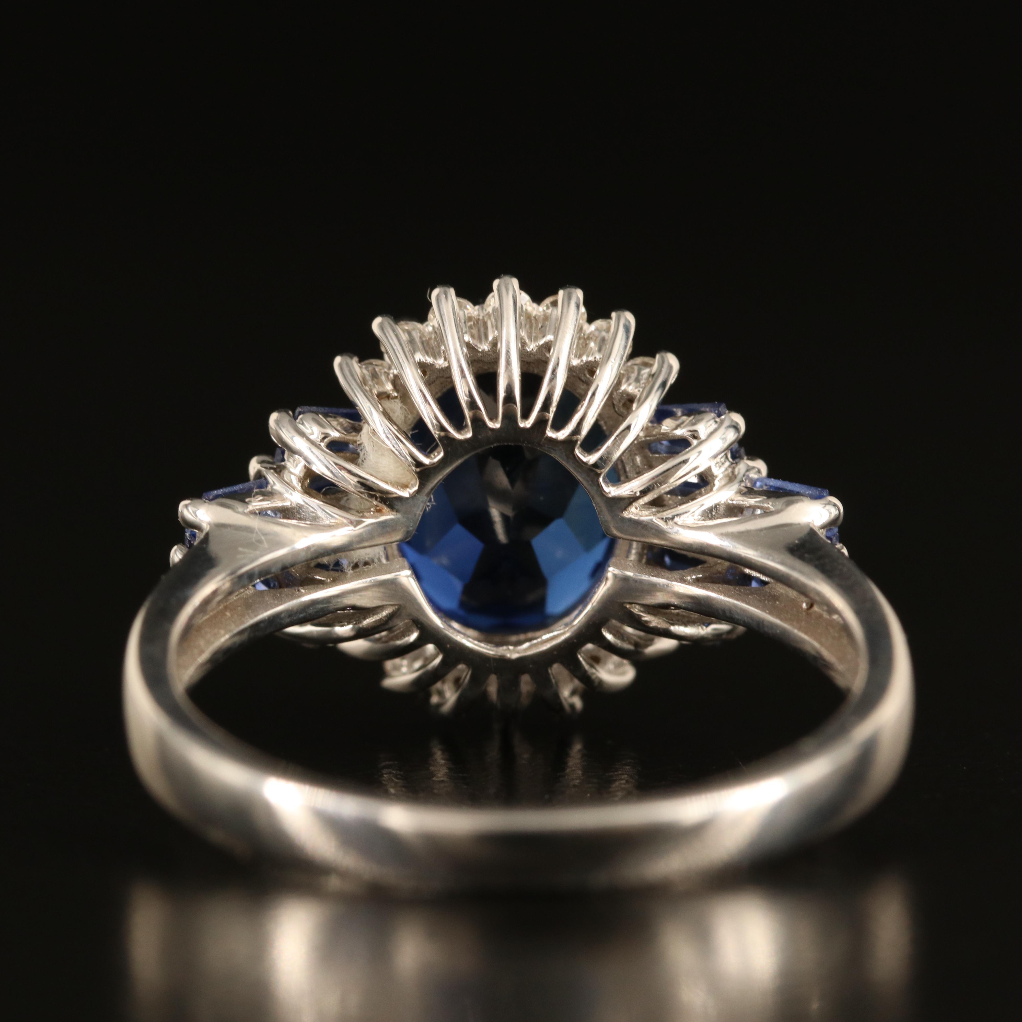 Sterling Sapphire and White Sapphire Ring