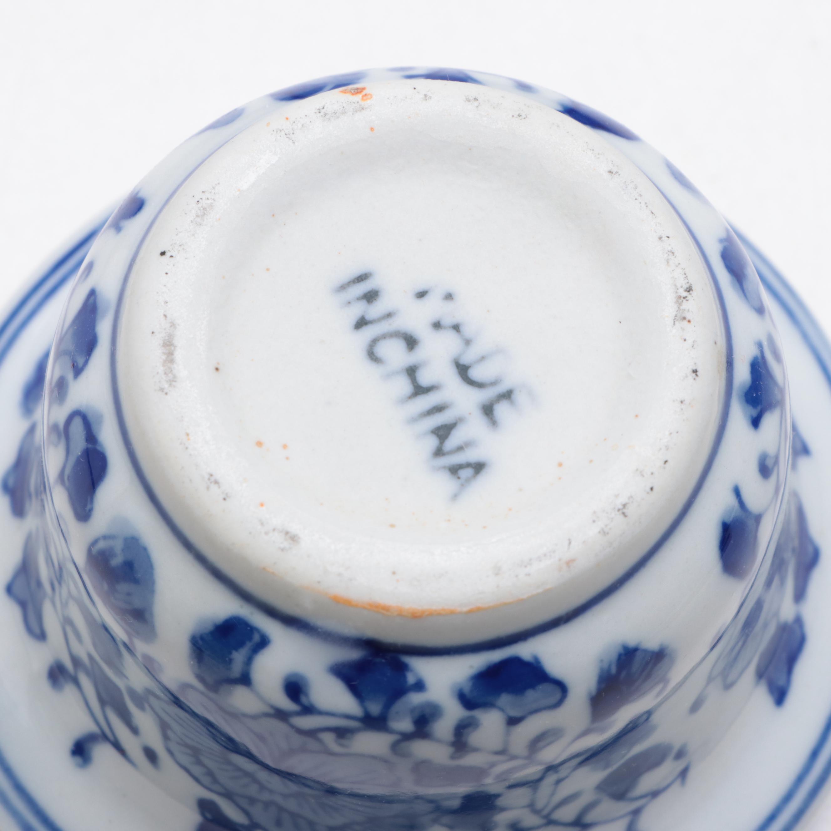 Furnivals "Old Chelsea" Earthenware Tureen with Blue and White Tableware