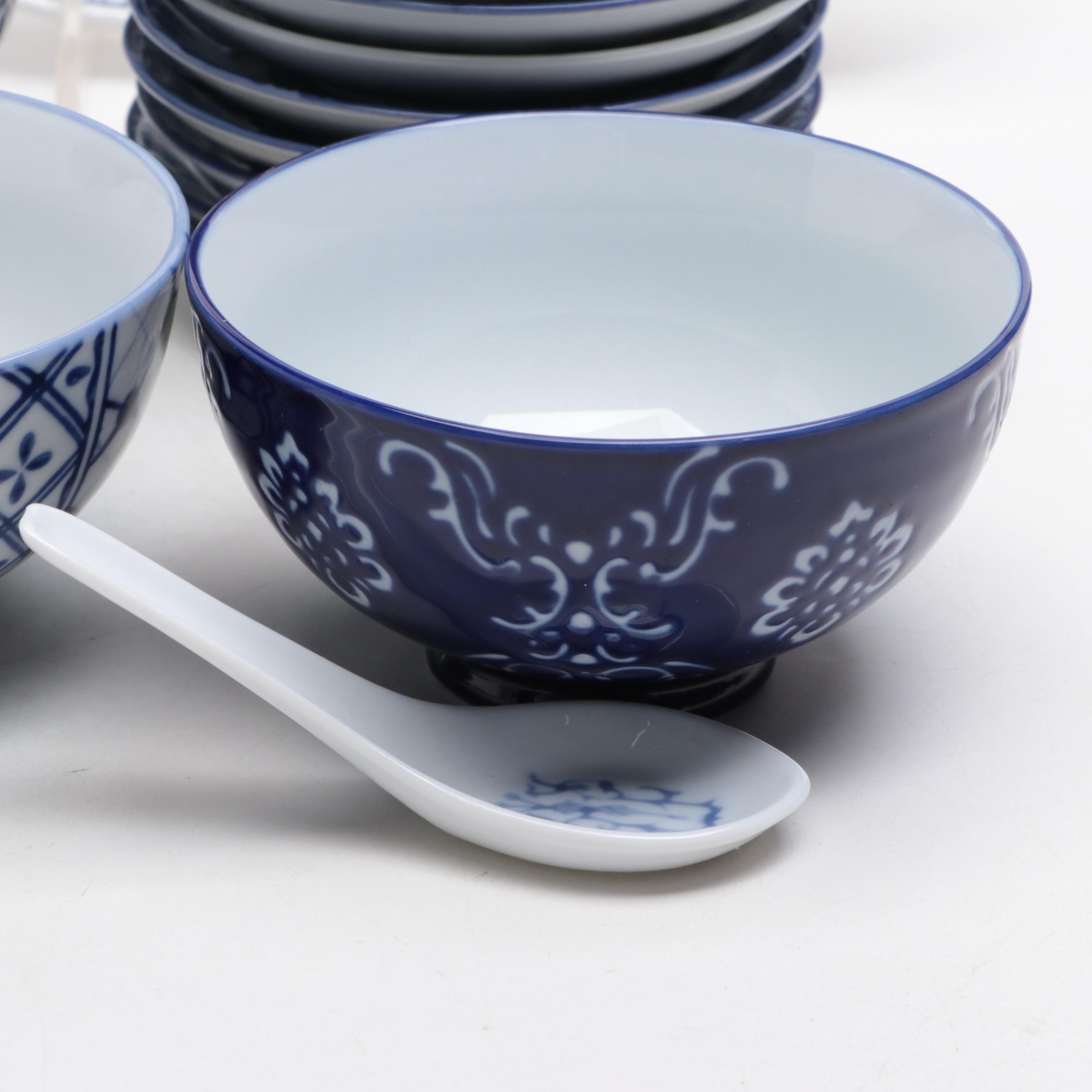 Furnivals "Old Chelsea" Earthenware Tureen with Blue and White Tableware