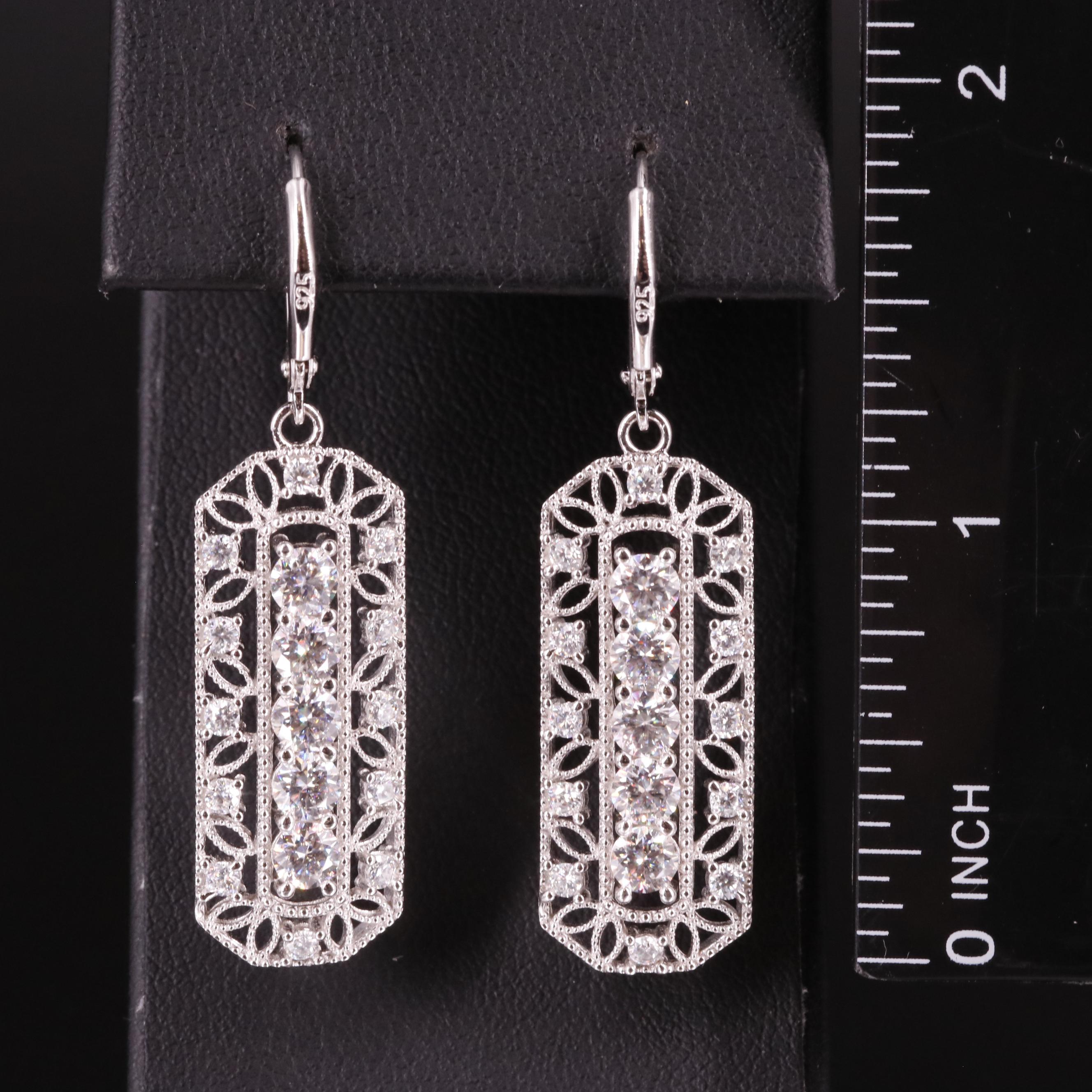 Sterling and Moissanite Drop Earrings