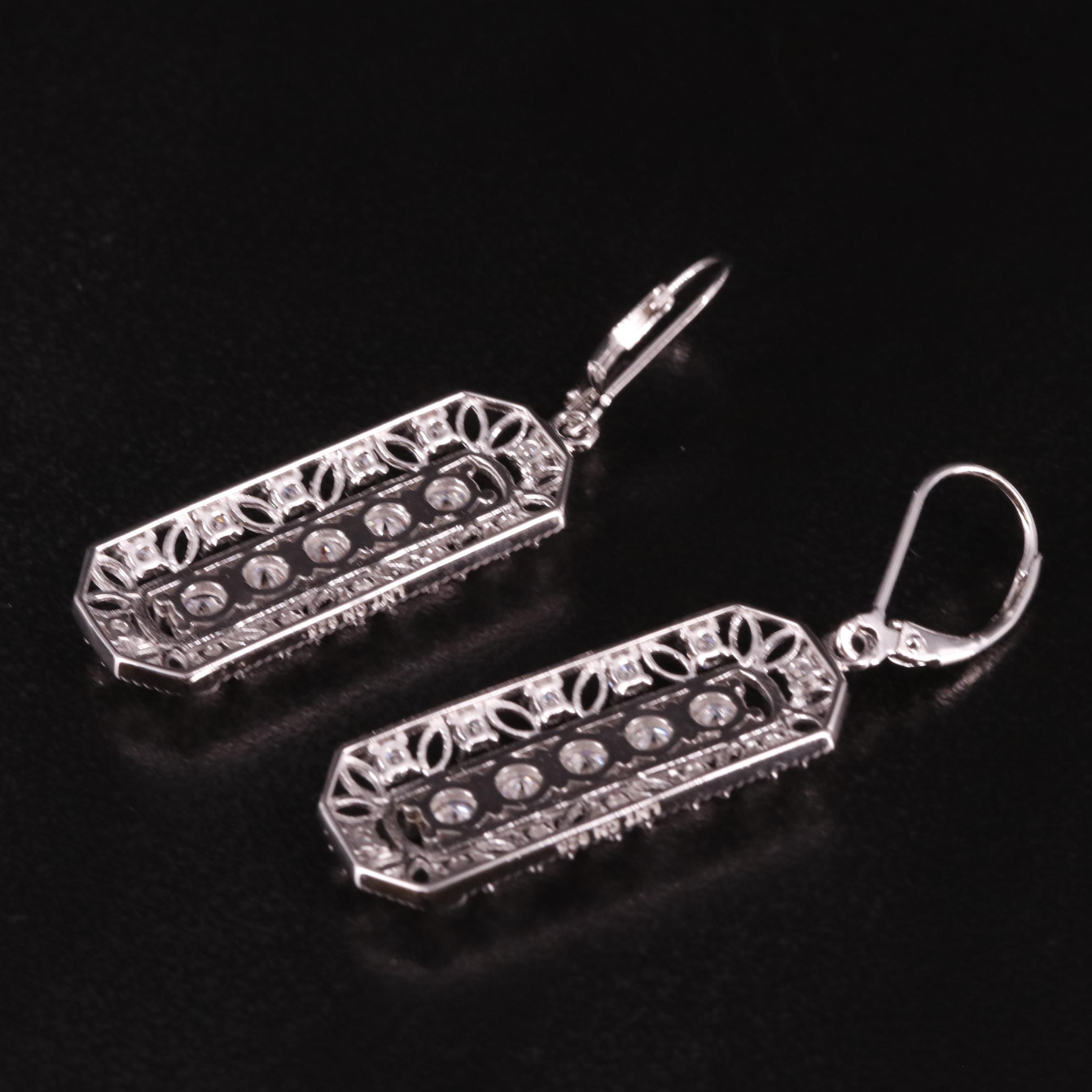 Sterling and Moissanite Drop Earrings