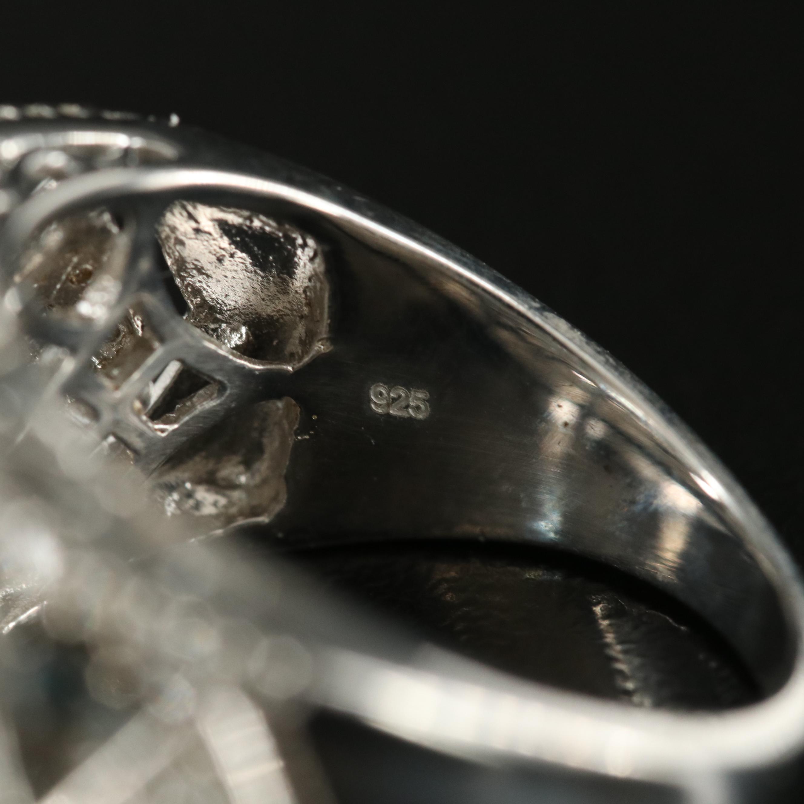 Sterling Swiss Blue Topaz and Diamond Ring