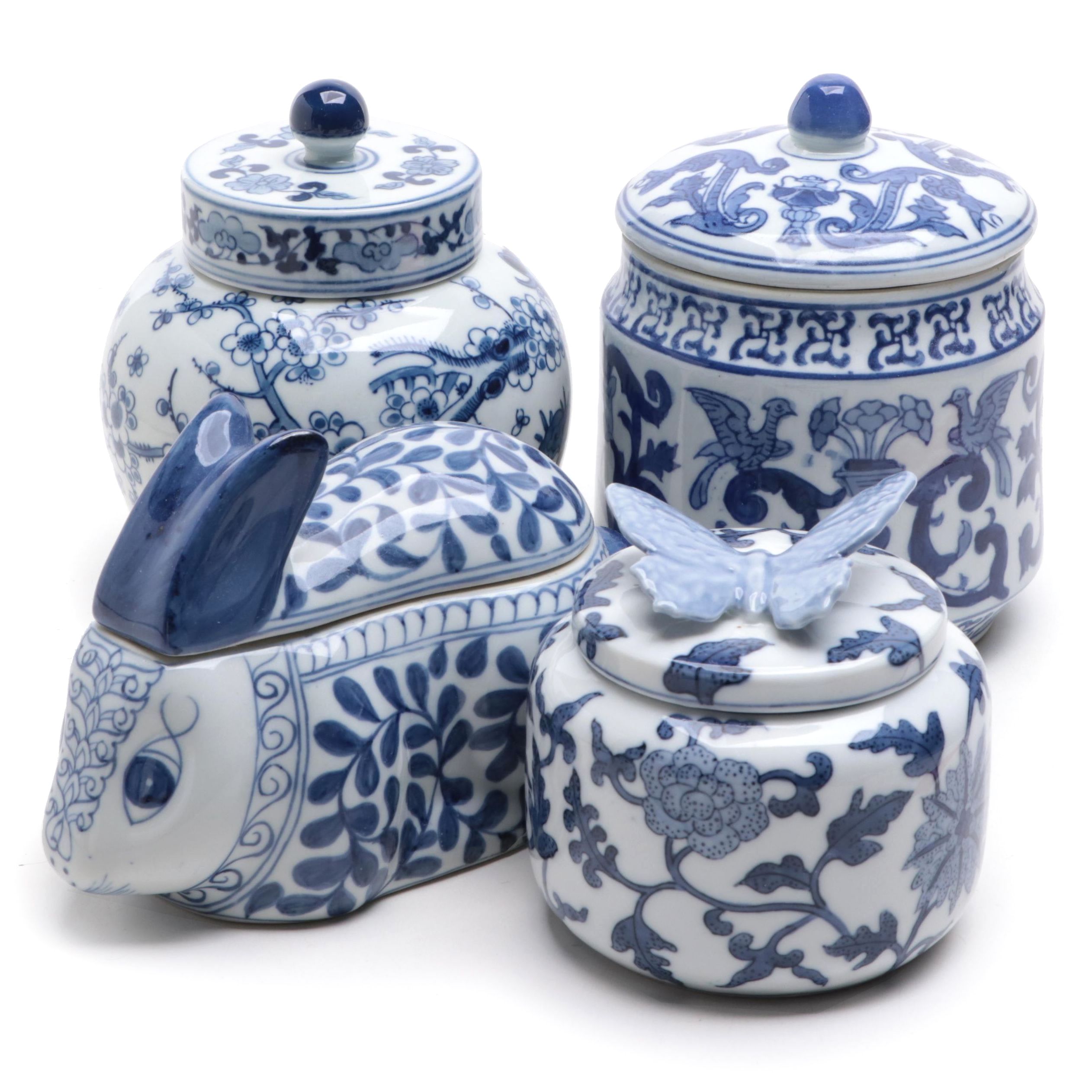 Gump's, Maitland-Smith with Other Blue and White Porcelain Jars