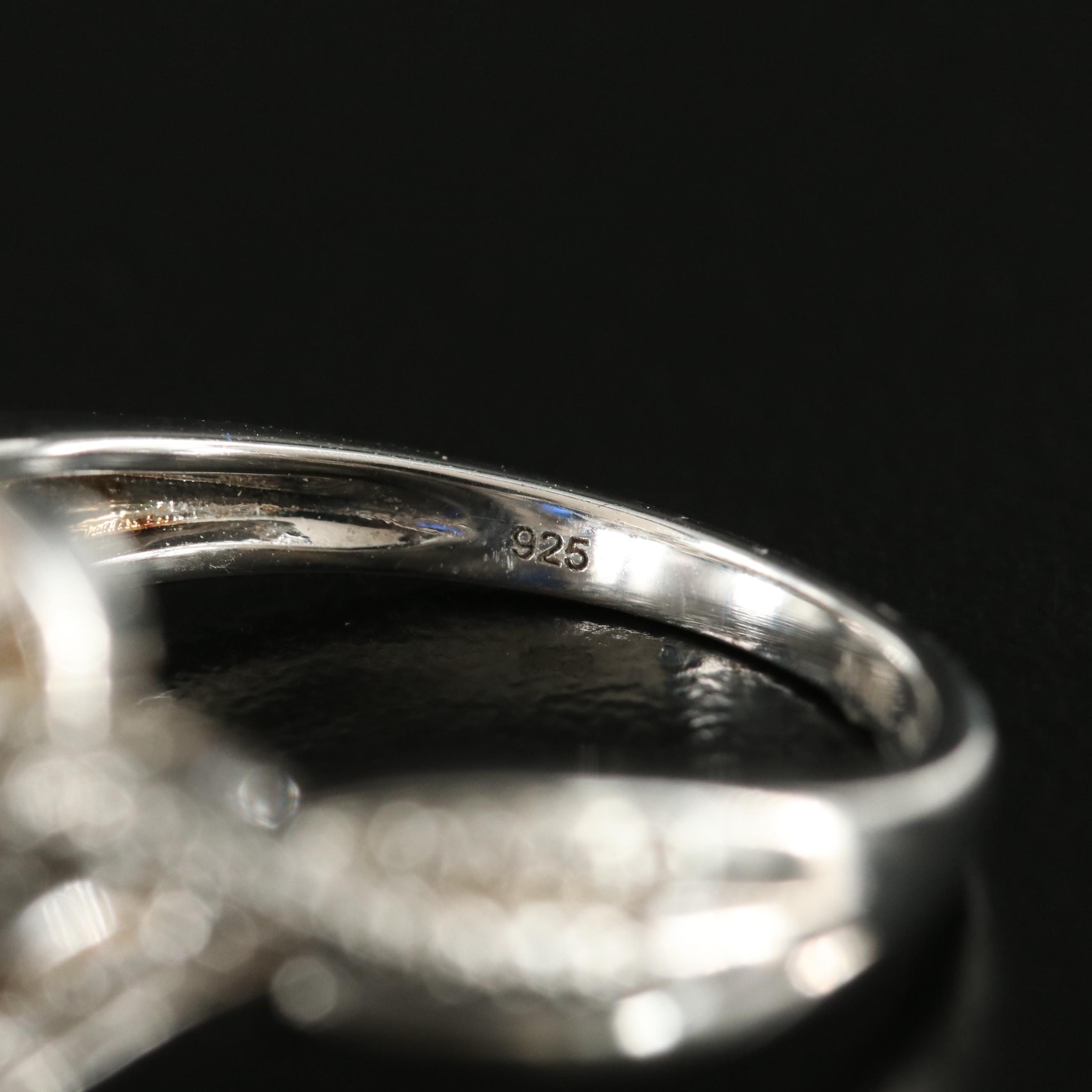 Sterling Sapphire and White Sapphire Ring