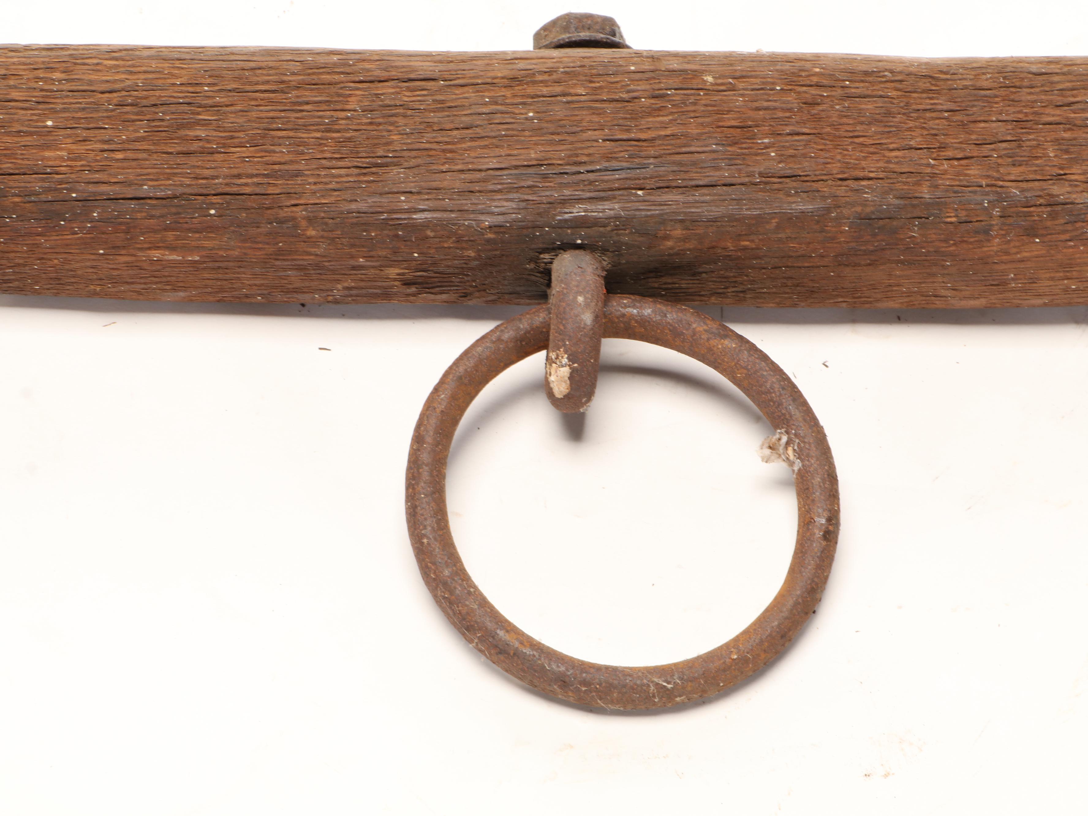 Wood and Wrought Iron Oxen Yoke
