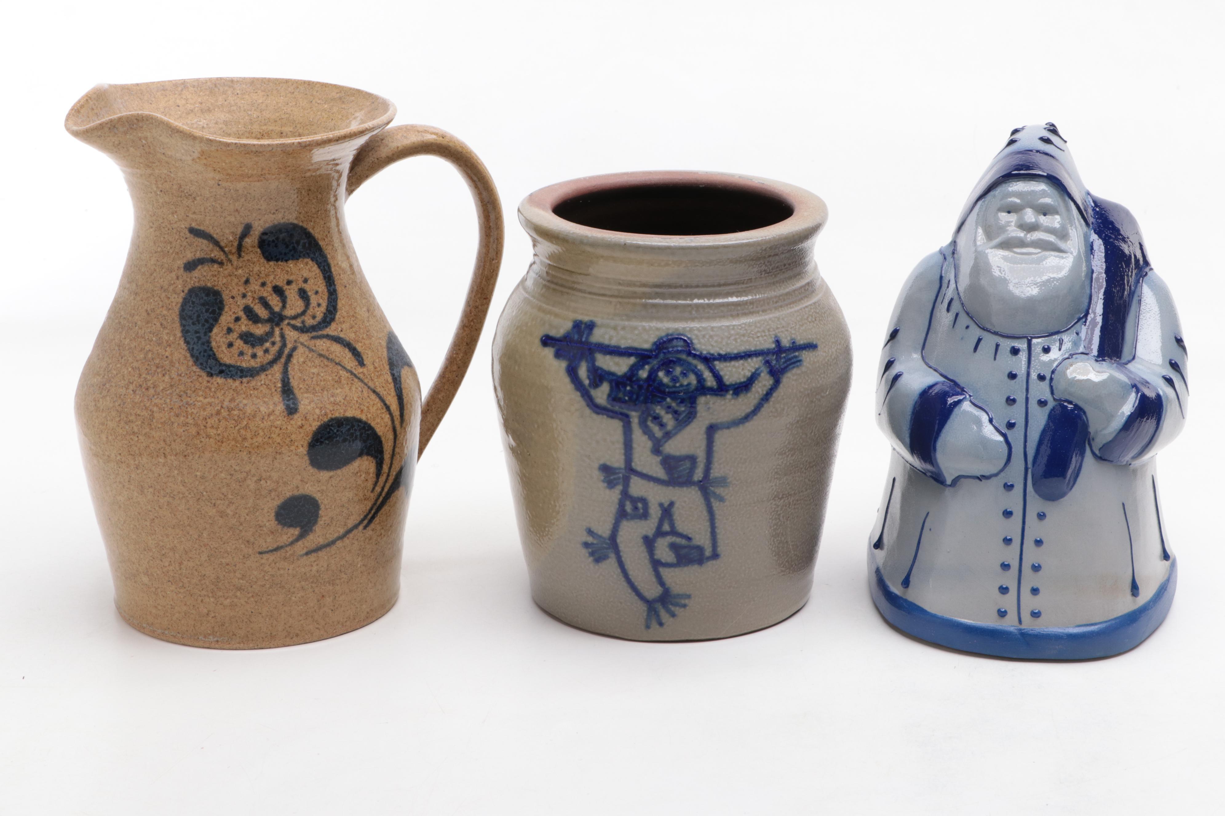 Hall Pottery, Wind River with Other Stoneware Bowls, Crock, Figurines and More