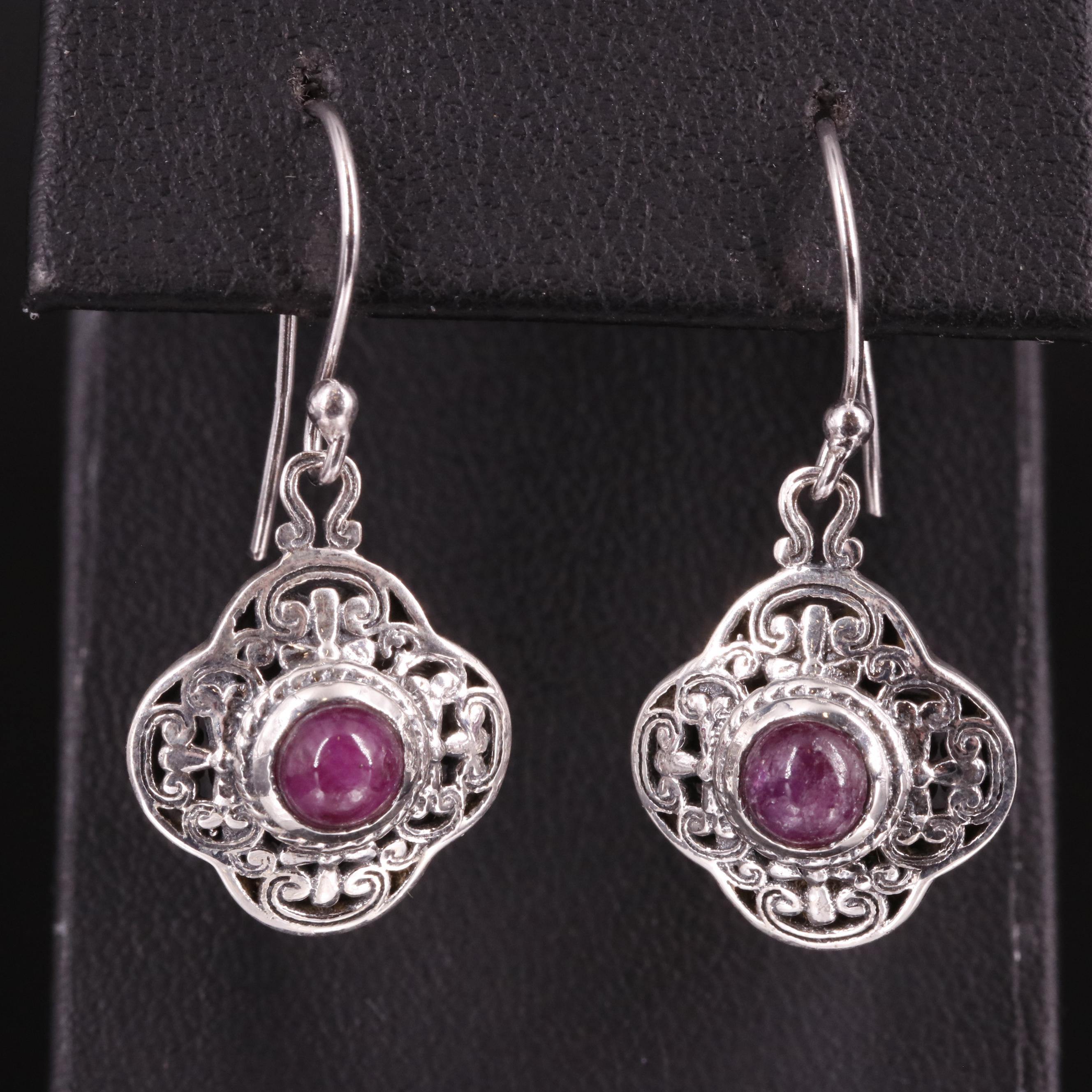 Sterling Filled Corundum Drop Earrings