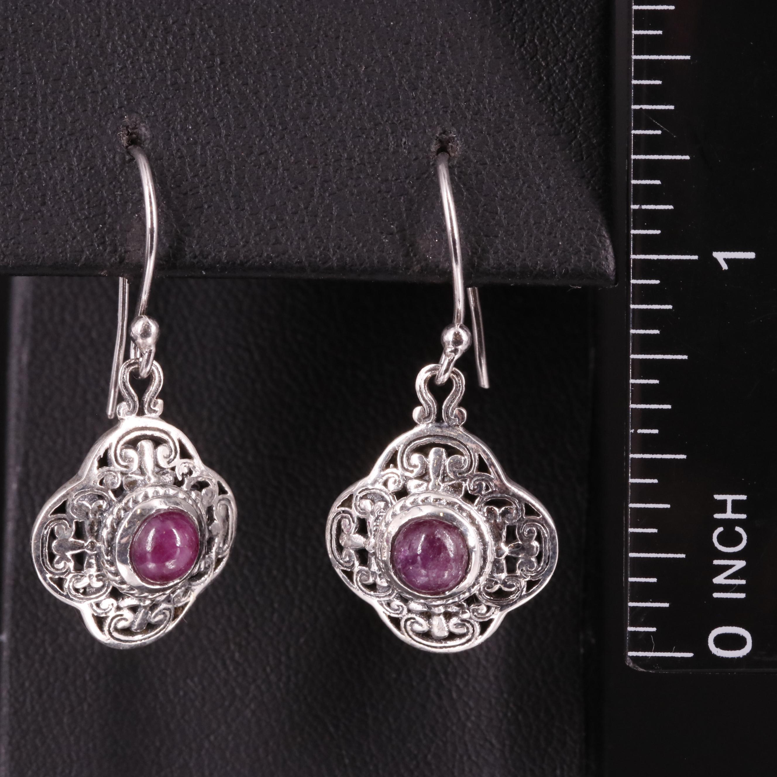 Sterling Filled Corundum Drop Earrings