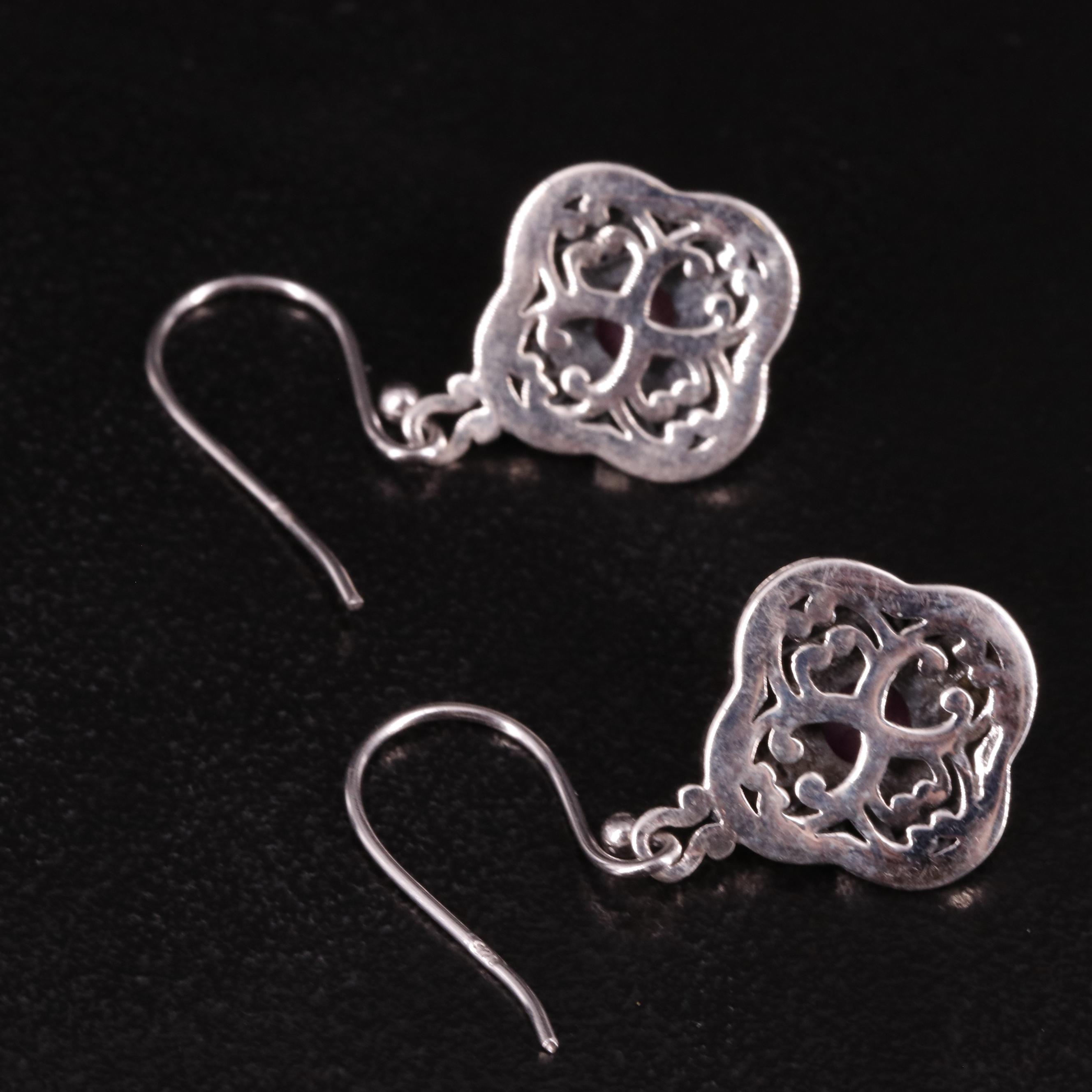 Sterling Filled Corundum Drop Earrings